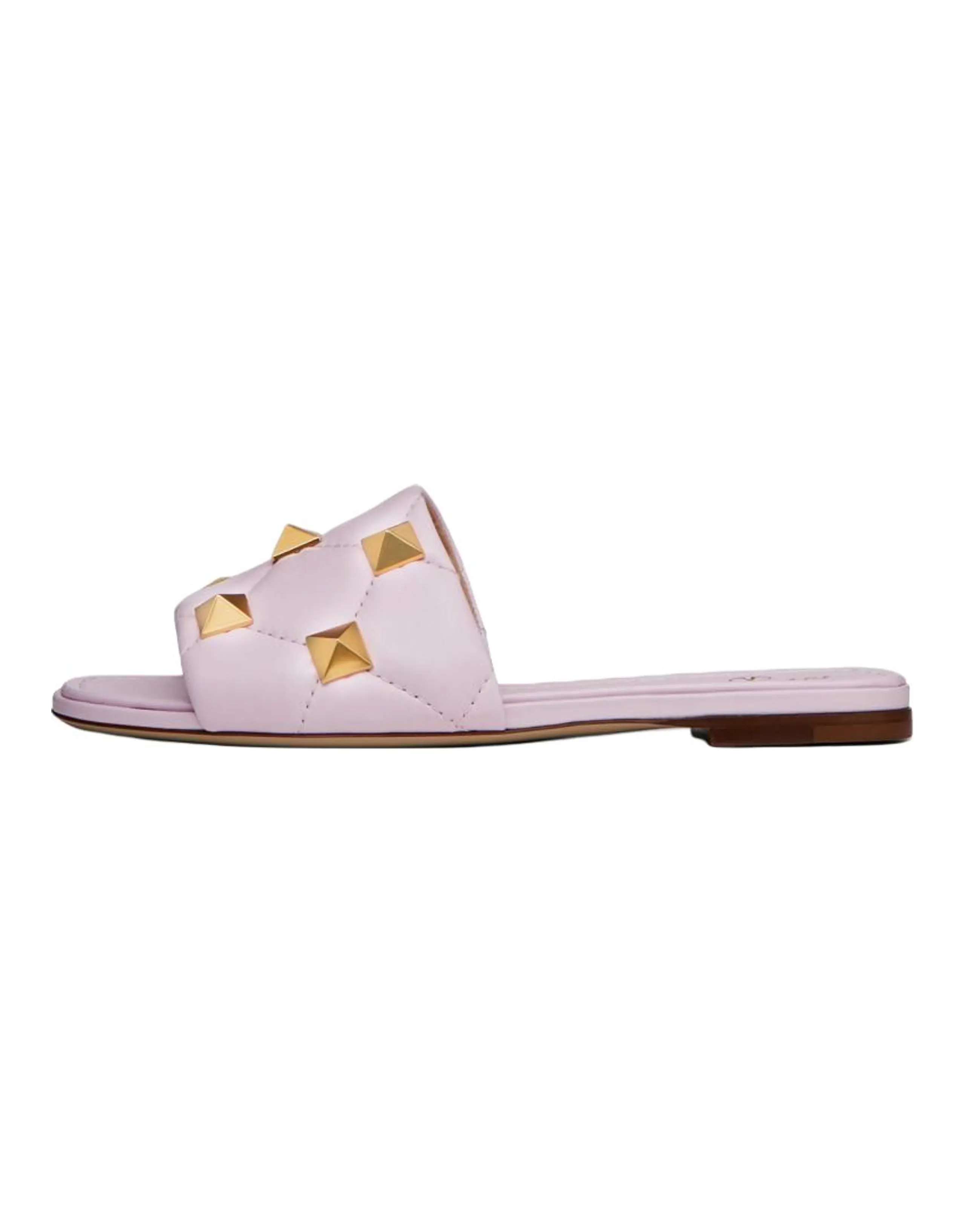 Valentino Roman Stud Odor-Resistant Slide Slippers Women's Pink