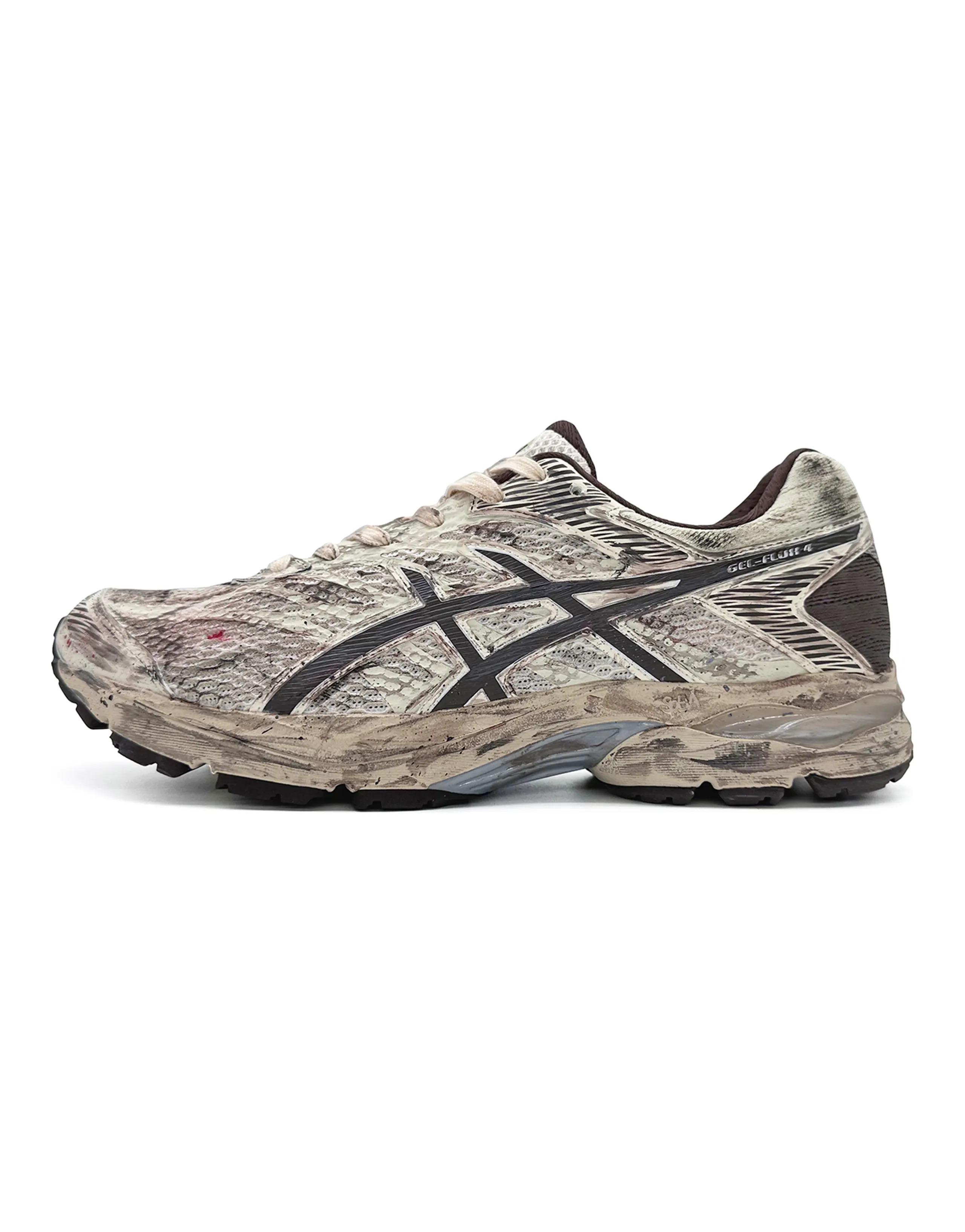 Asics Gel-Flux 4 Slip-Resistant Low-Top Running Shoes Unisex Beige Brown