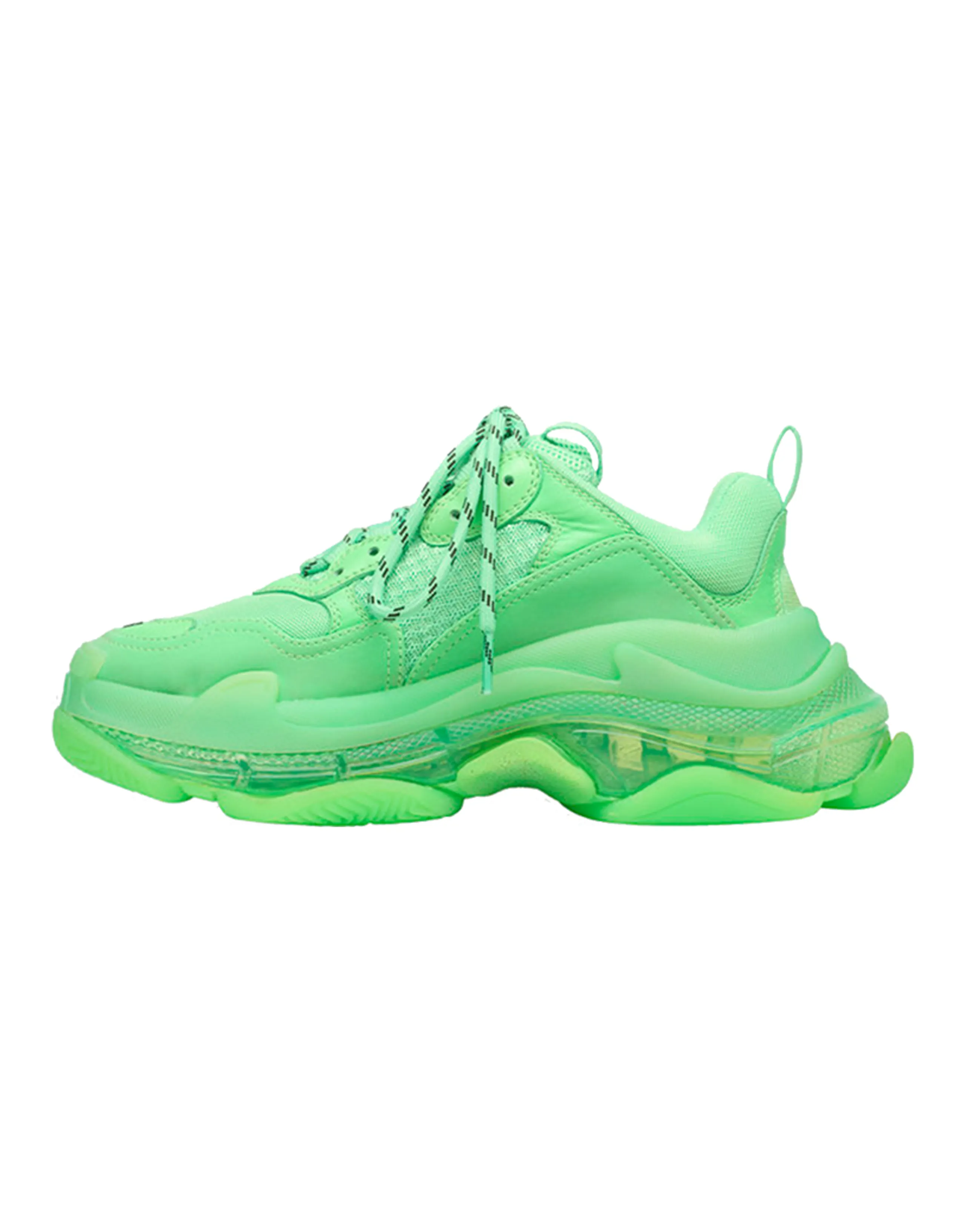 Balenciaga Triple S Soft Neon Green Clear Sole Women's