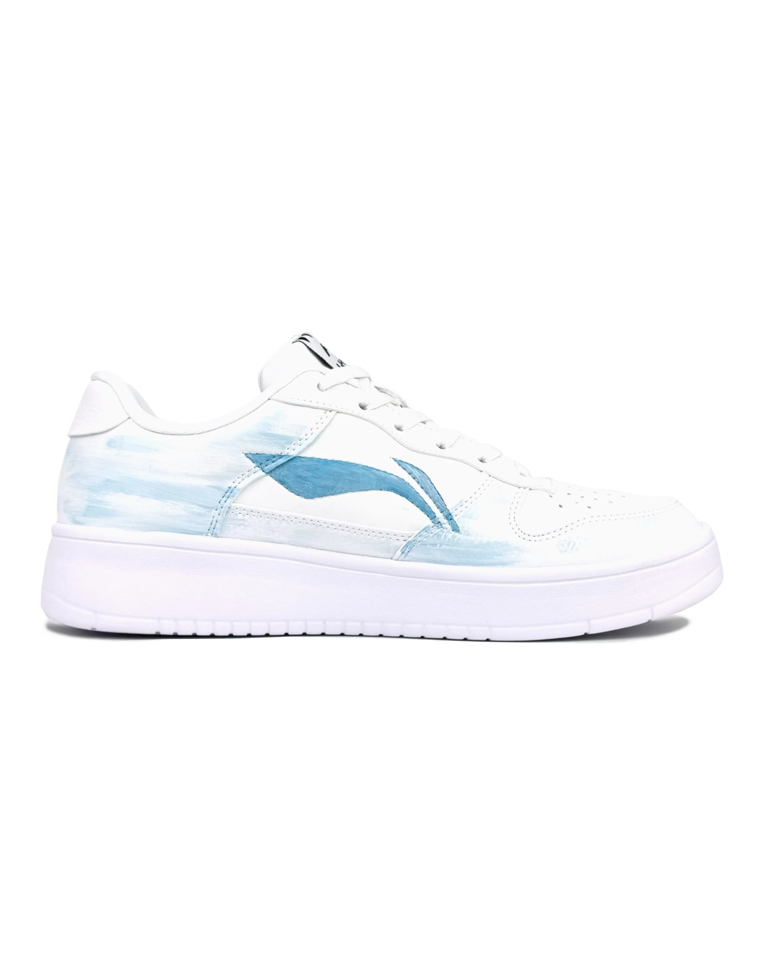 LINING Pontoon Boats Skateboard Shoes Men Low-Top White Blue