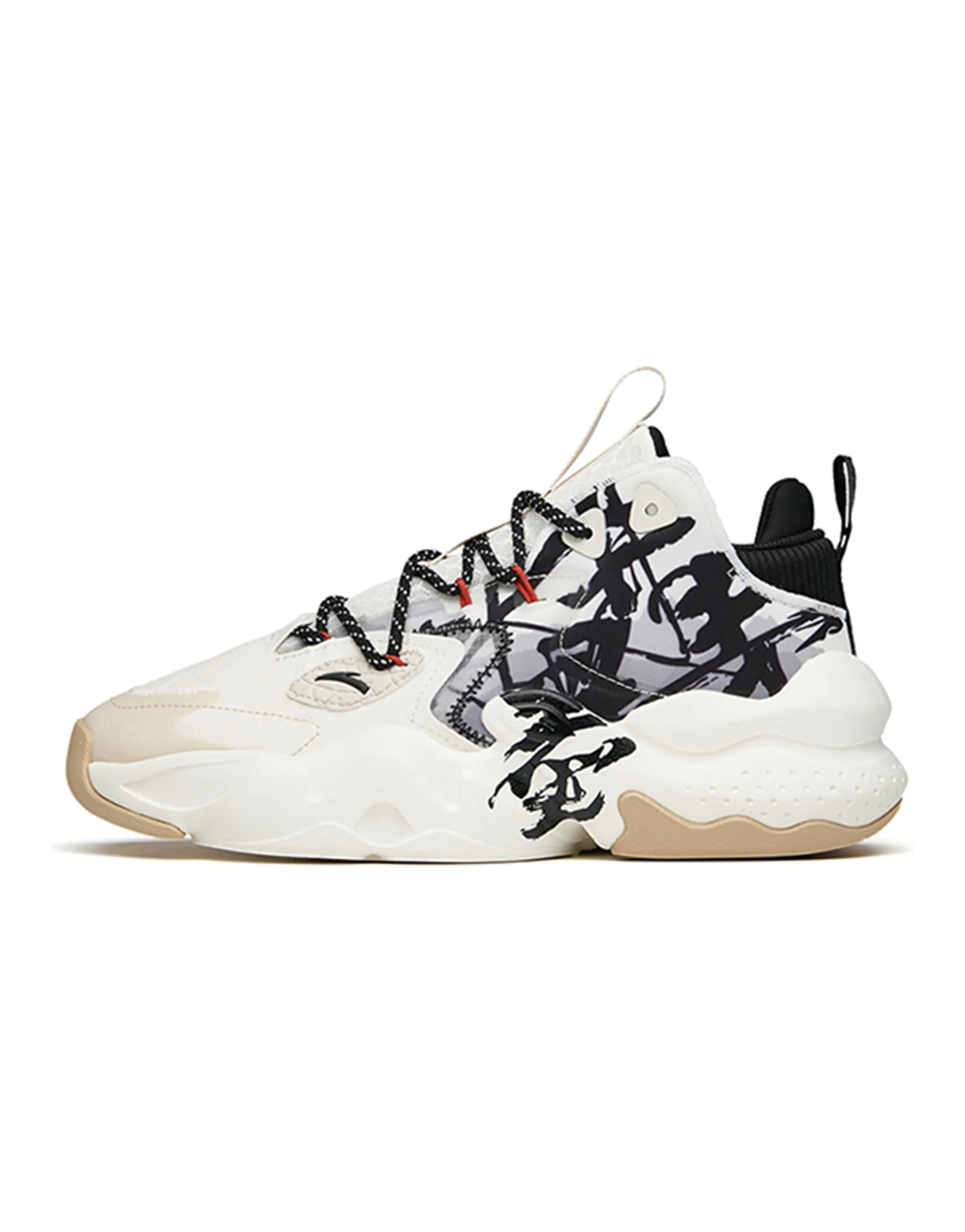 Anta Bastard Peak 2 Coverage Slip-Resistant Warm Wear-Resistant Low-Top Skateboard Shoes White Black Gray
