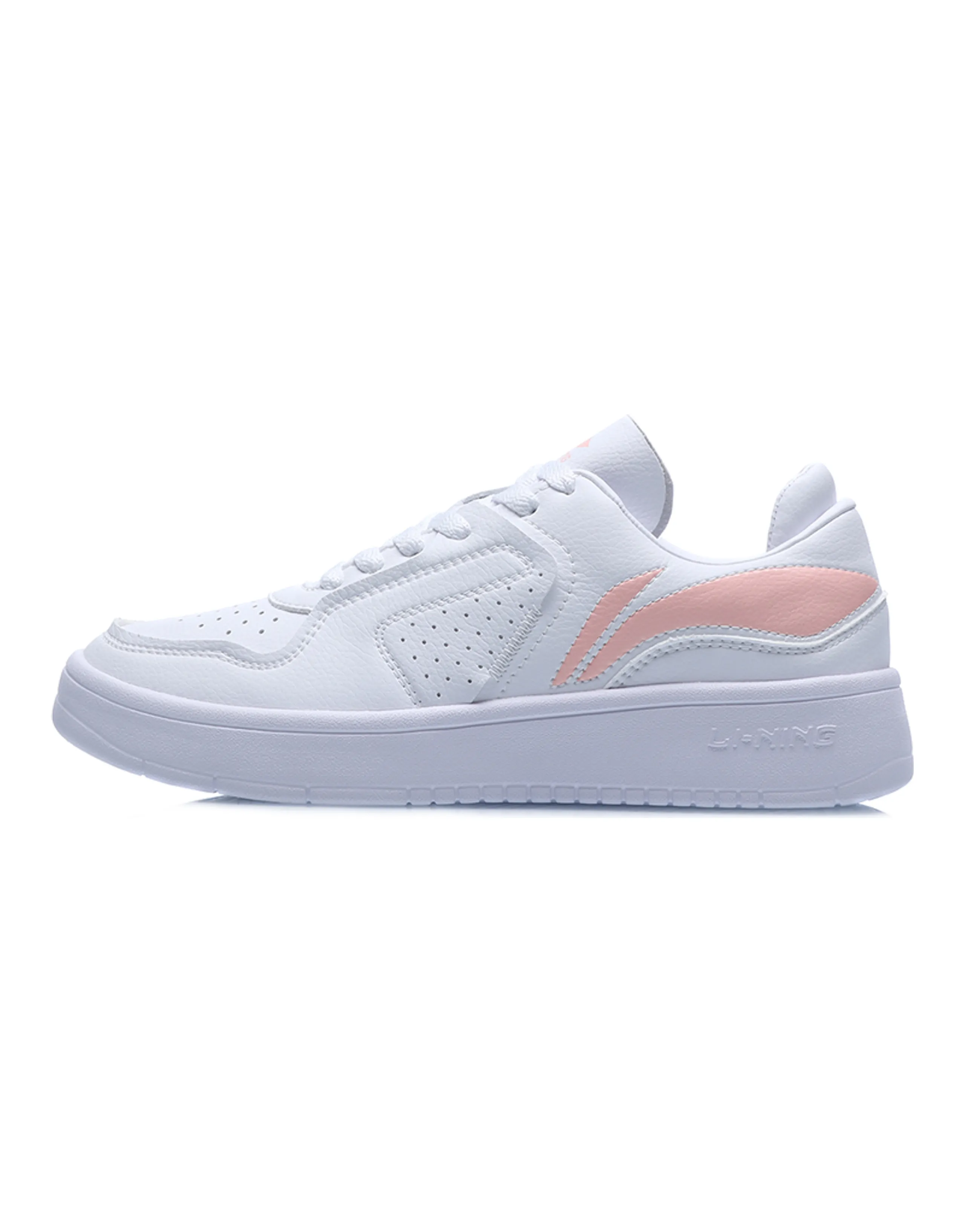 LiNing Street Player Slip Resistant Lightweight Breathable Low Top Skateboard Shoes Women's White Pink