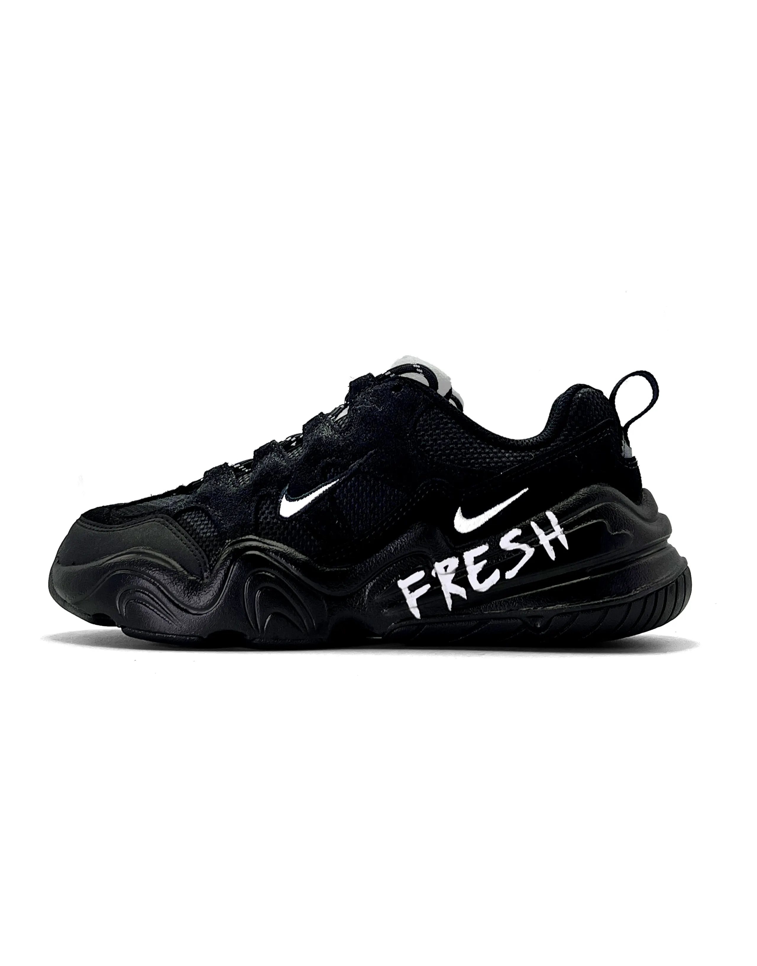 Custom SneakersNike Tech Hera Black Realm Retro Street Style Thick Sole Dark High-End Trendy Cool Versatile Low-Top Lifestyle Casual Shoes Unisex Black