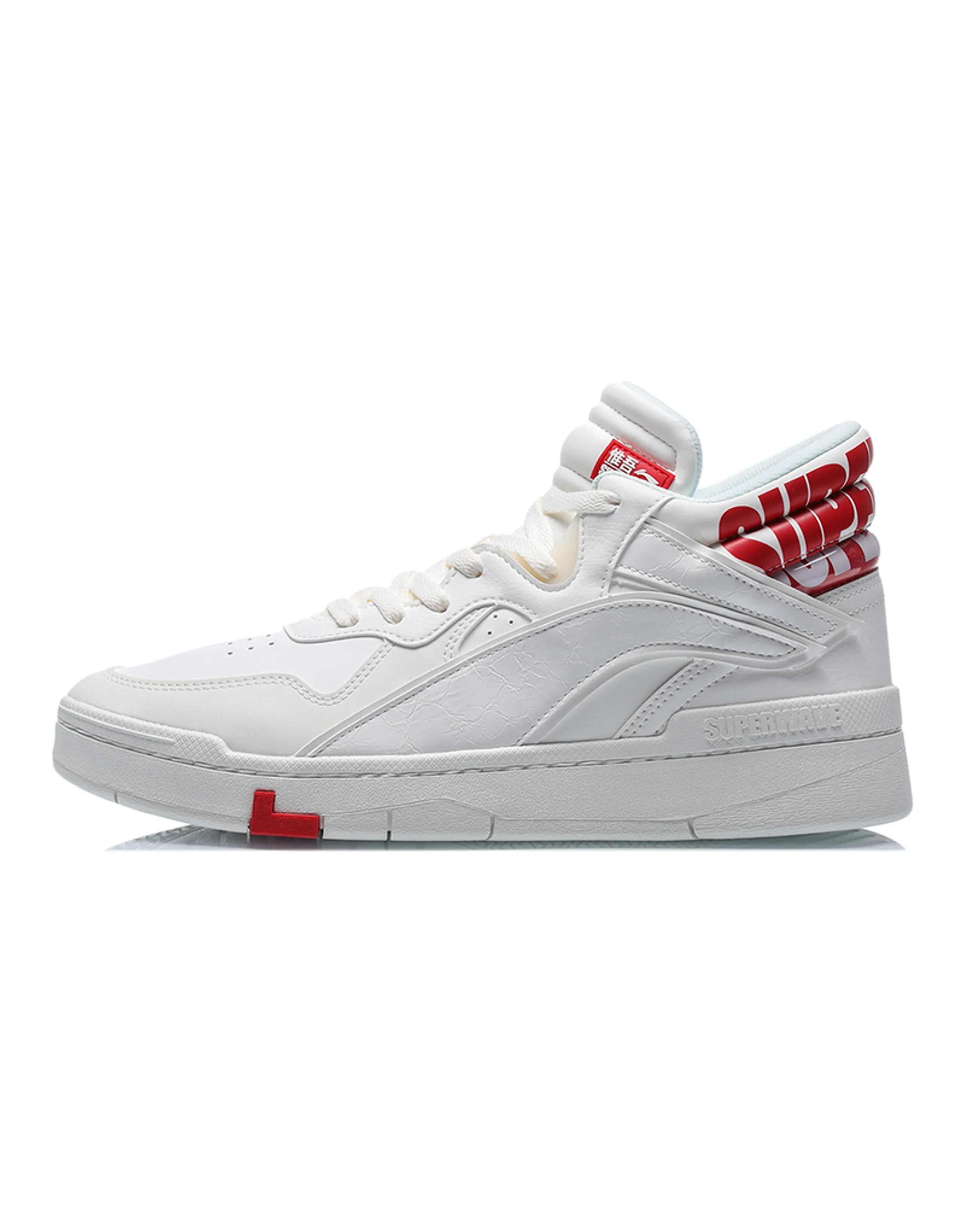 LINING Wave Skateboard Shoes Men Mid-Top White/Red