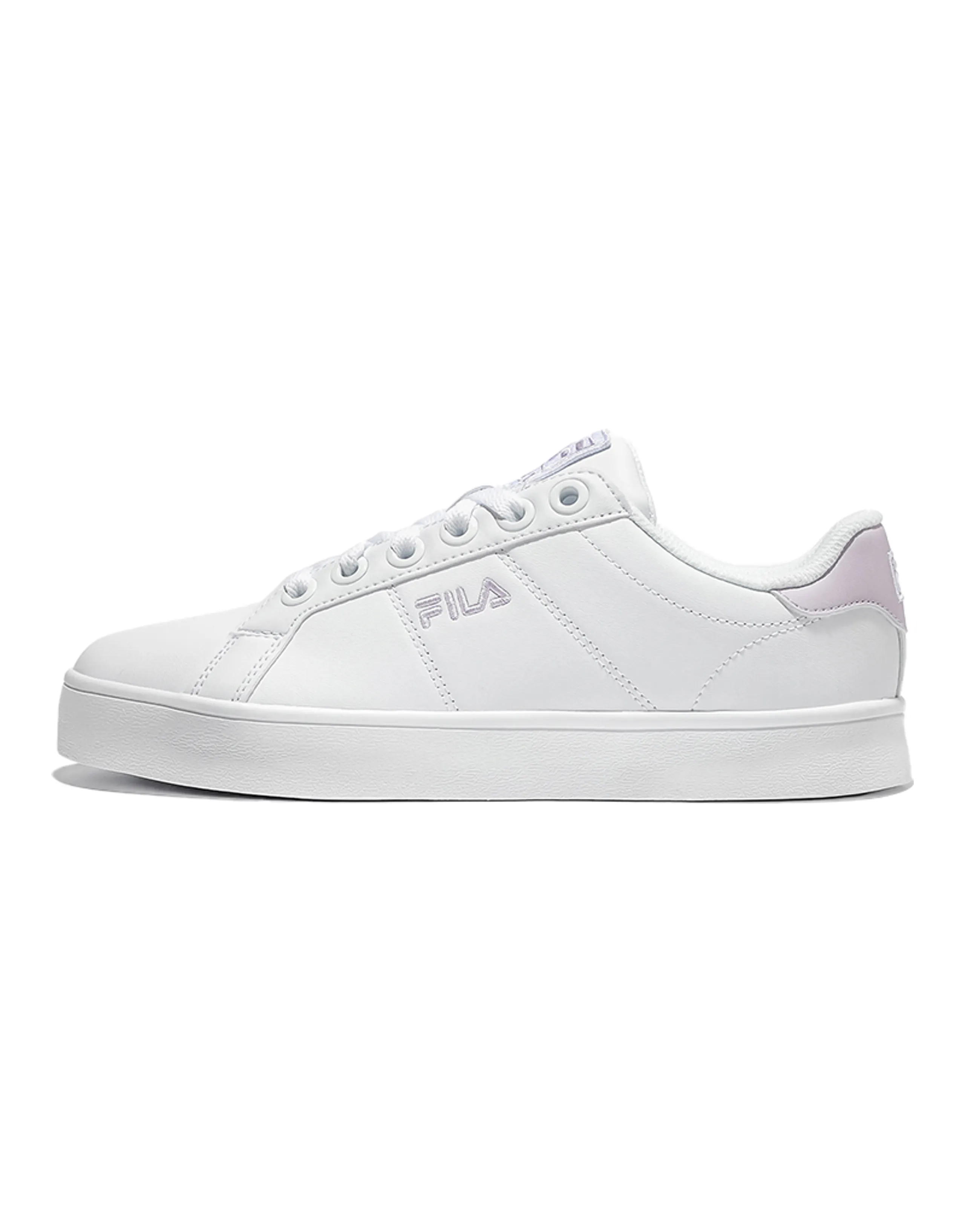 FILA Court Deluxe Skateboard Shoes Unisex Low-Top White Purple Color