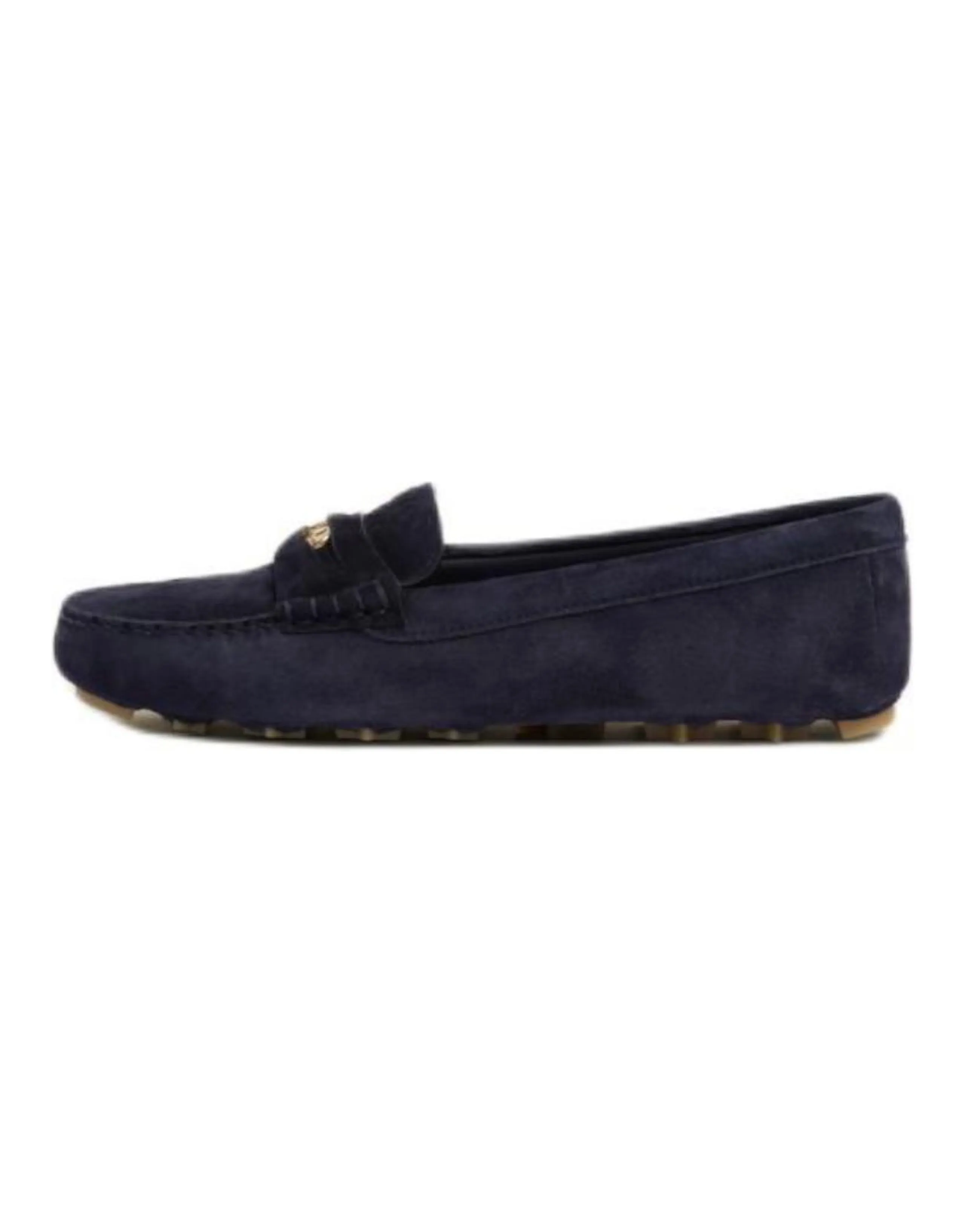 MIU MIU Round Toe Slip-On Loafers Women's Blue