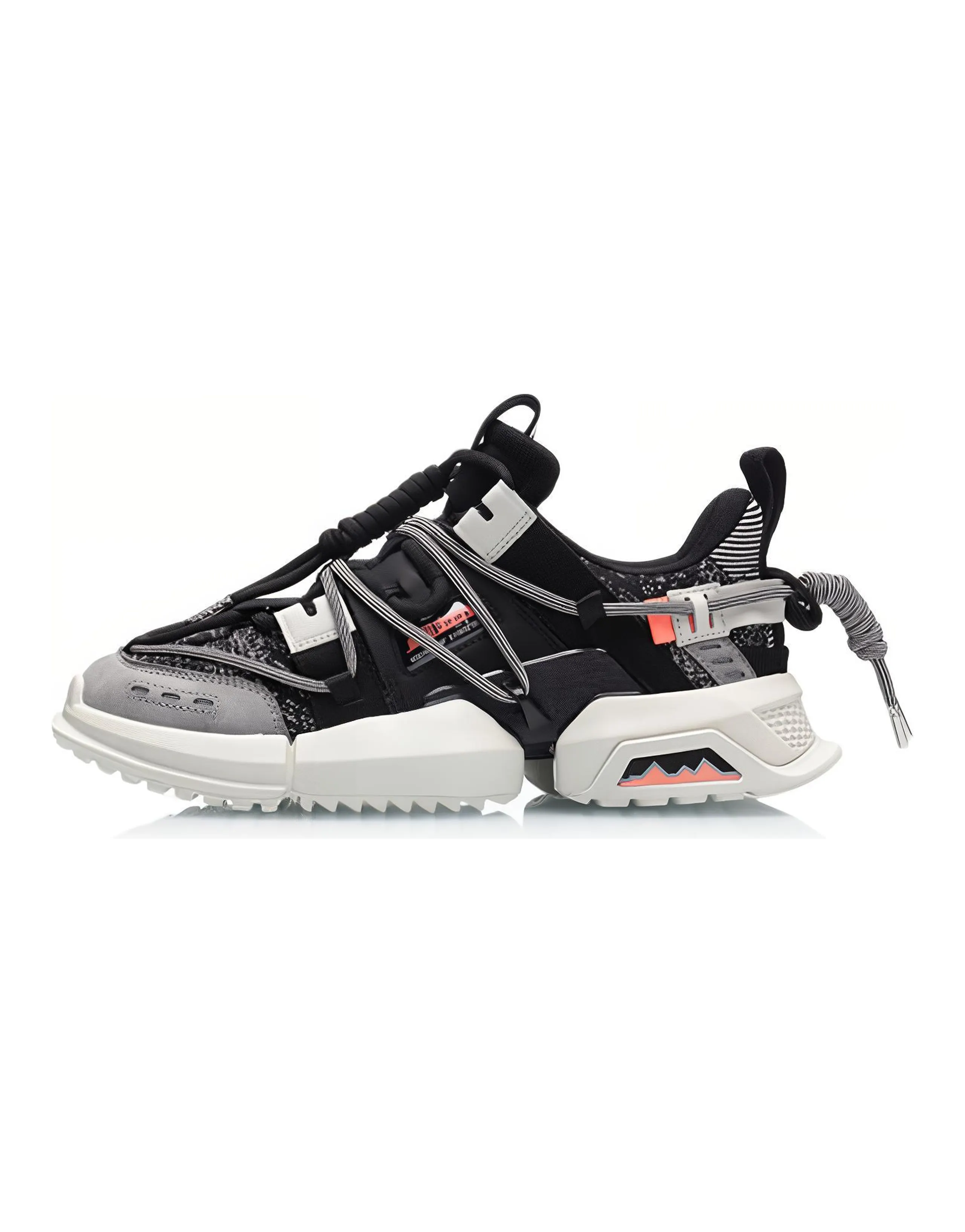 LiNing Chunky Sneakers Women's Low-Top Black/White