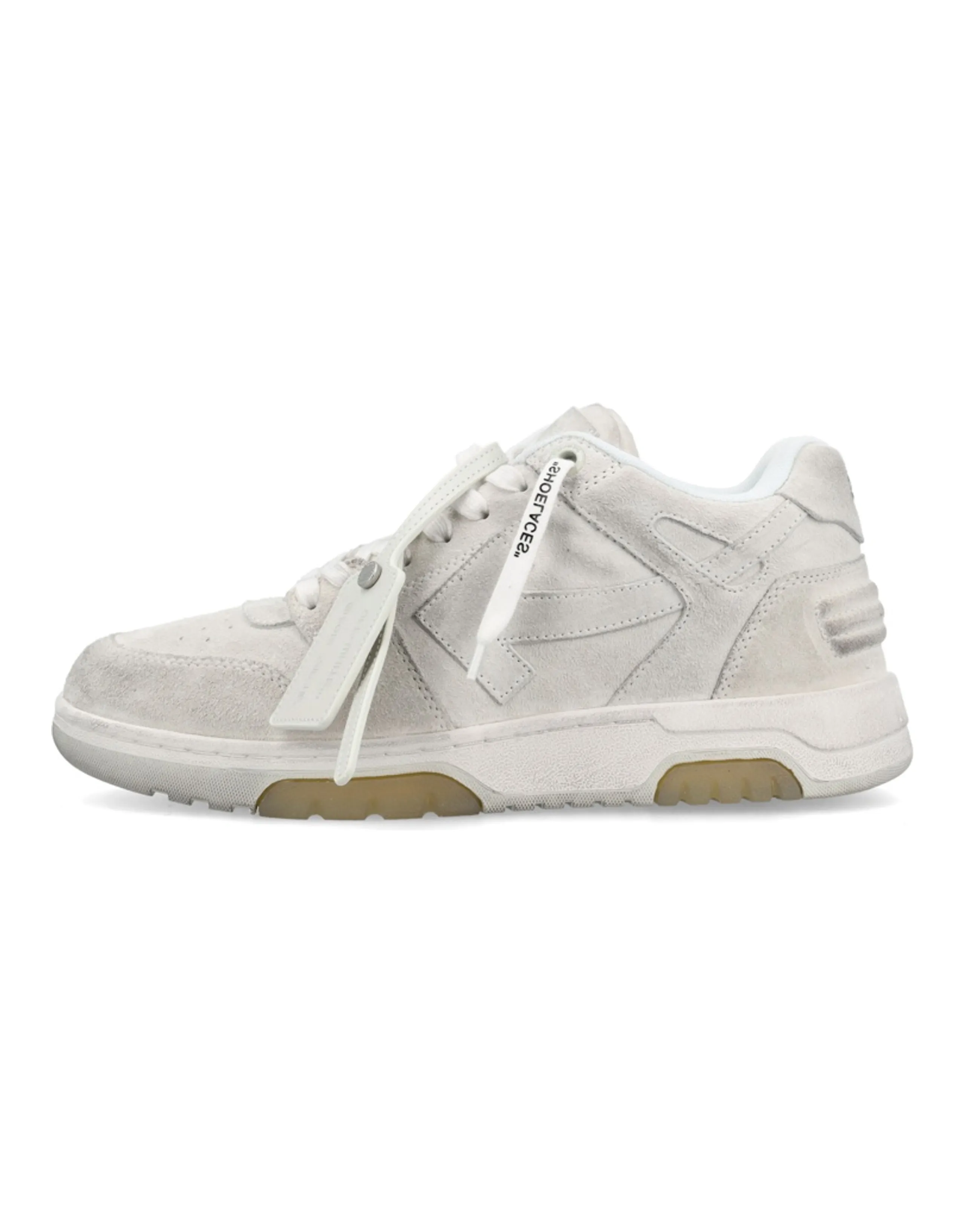 OFF WHITE Out Of Office Ooo Low Tops Vintage Suede Destressed White