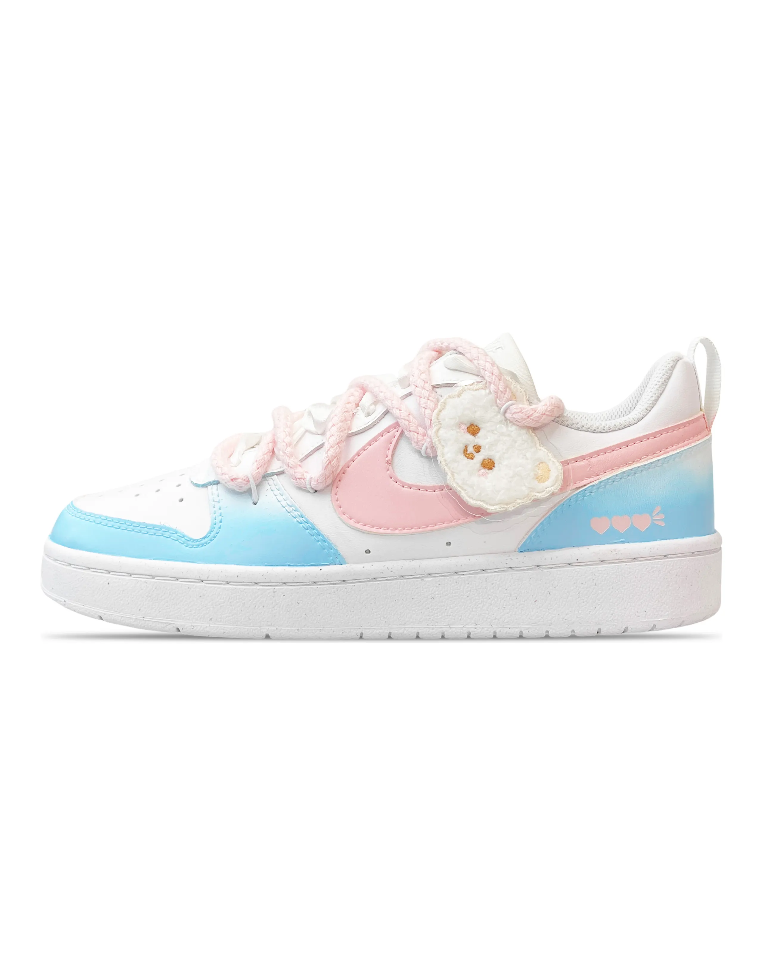 Nike Court Borough Skateboard Shoes Women's Low-Top Pink, Yellow