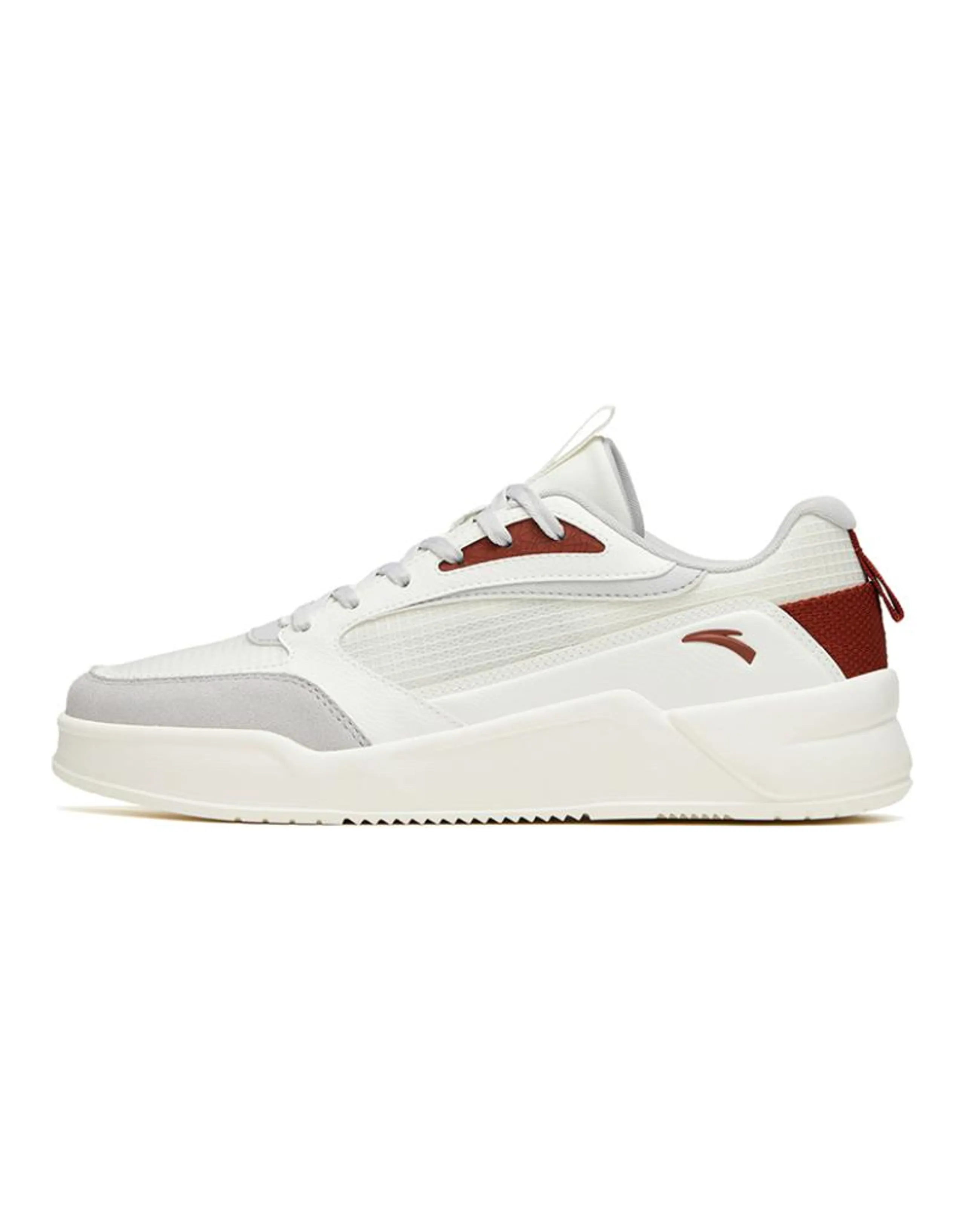 Anta Rubber Bullet Anti-Slip And Wear-Resistant Lightweight Low-Top Skateboard Shoes White Gray Red