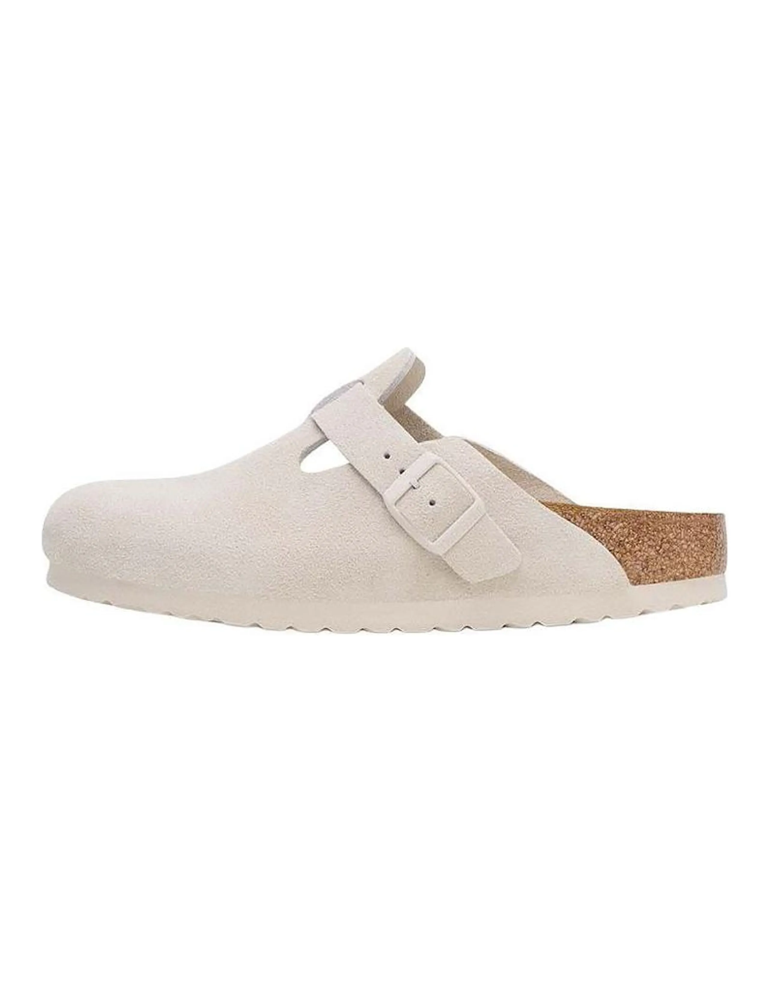 Boston Birkenstock Soft Footbed Suede Leather Narrow 'Antique White'