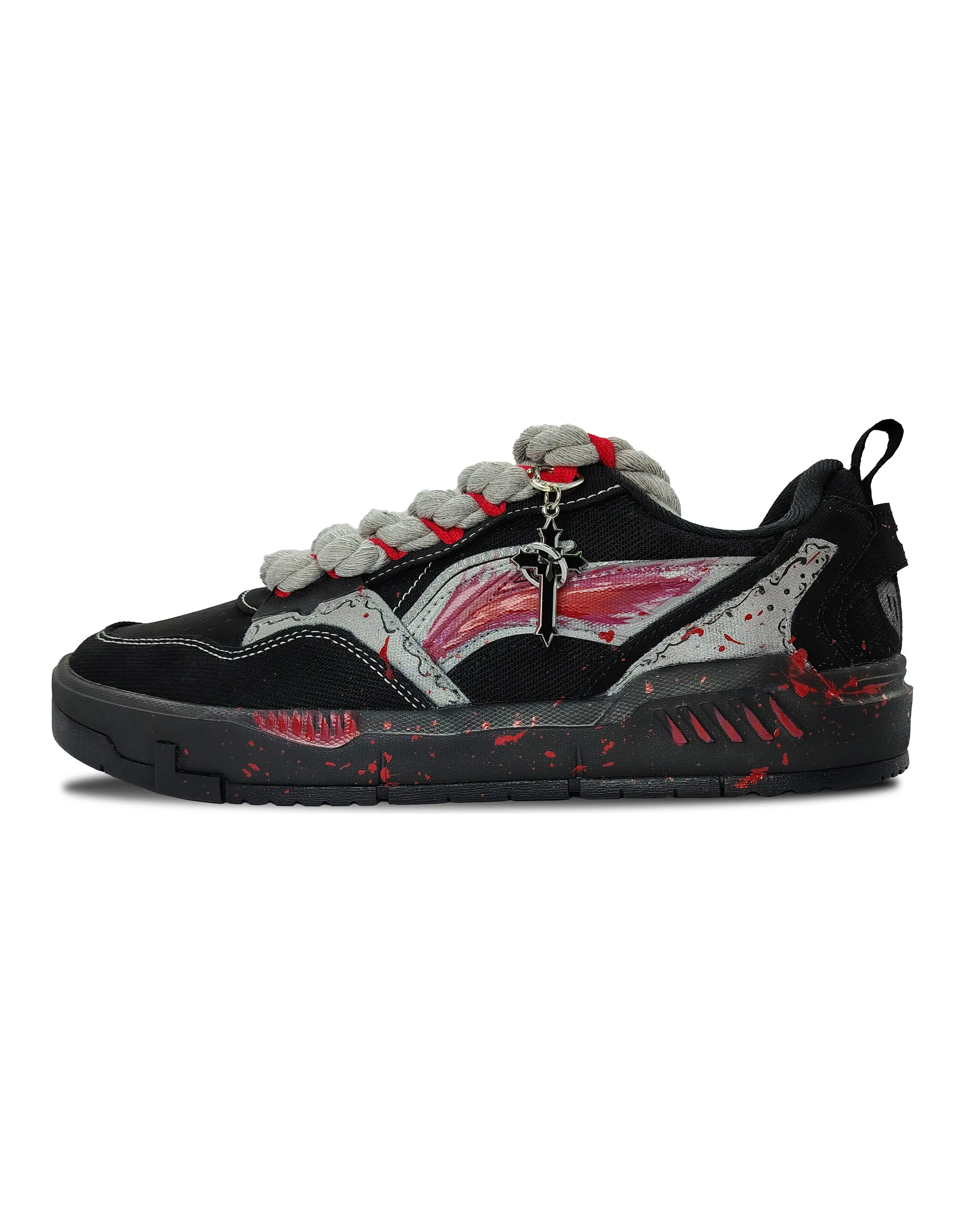 LiNing 'Primal Origin' Thorn Knight Casual Trendy Metal Pendant Hand-Painted Sneakers Men's Black Red Silver