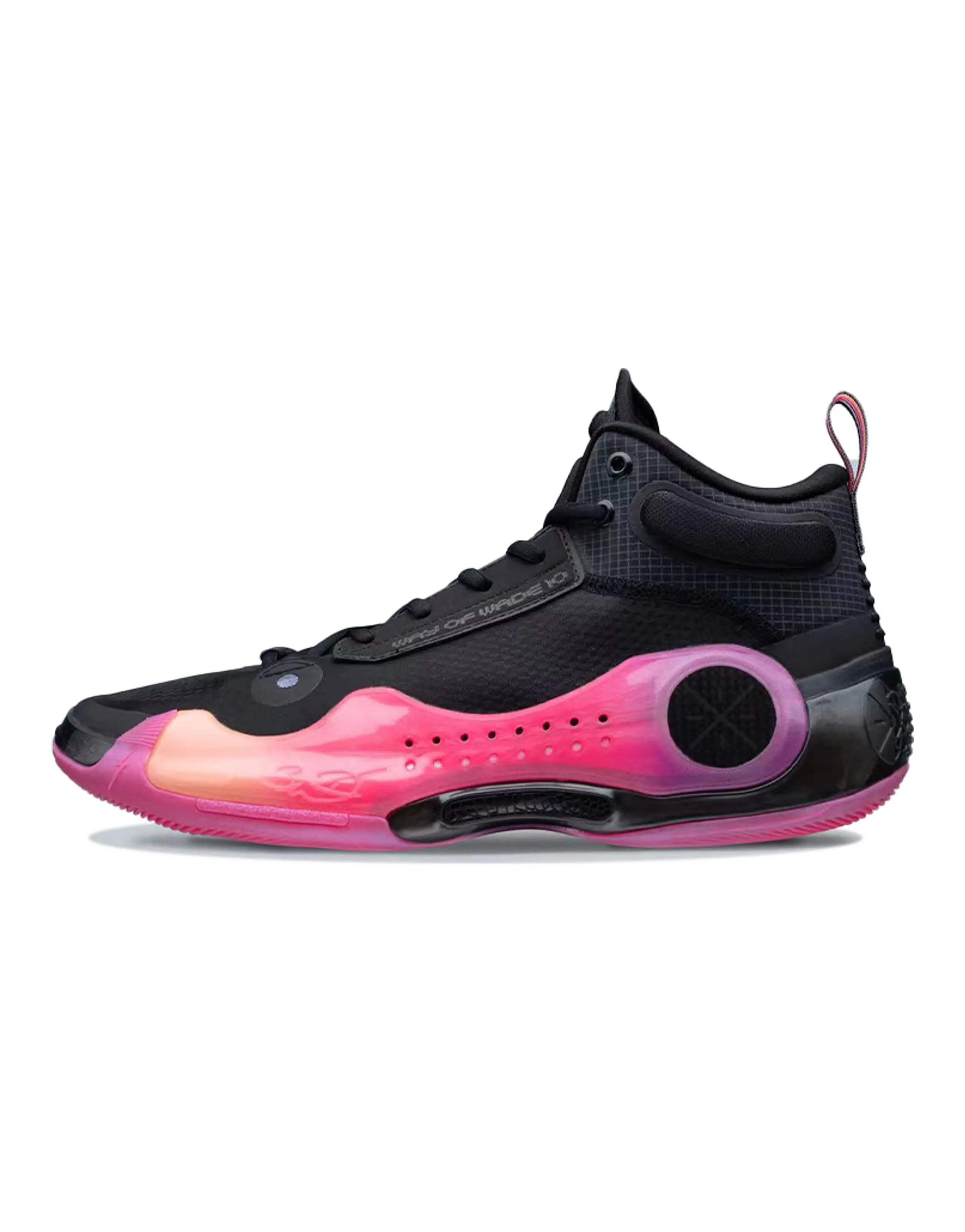 LiNing WOW 10 Sunrise Cushioning, Wear Resistant Mid top Basketball Shoes Men's Black