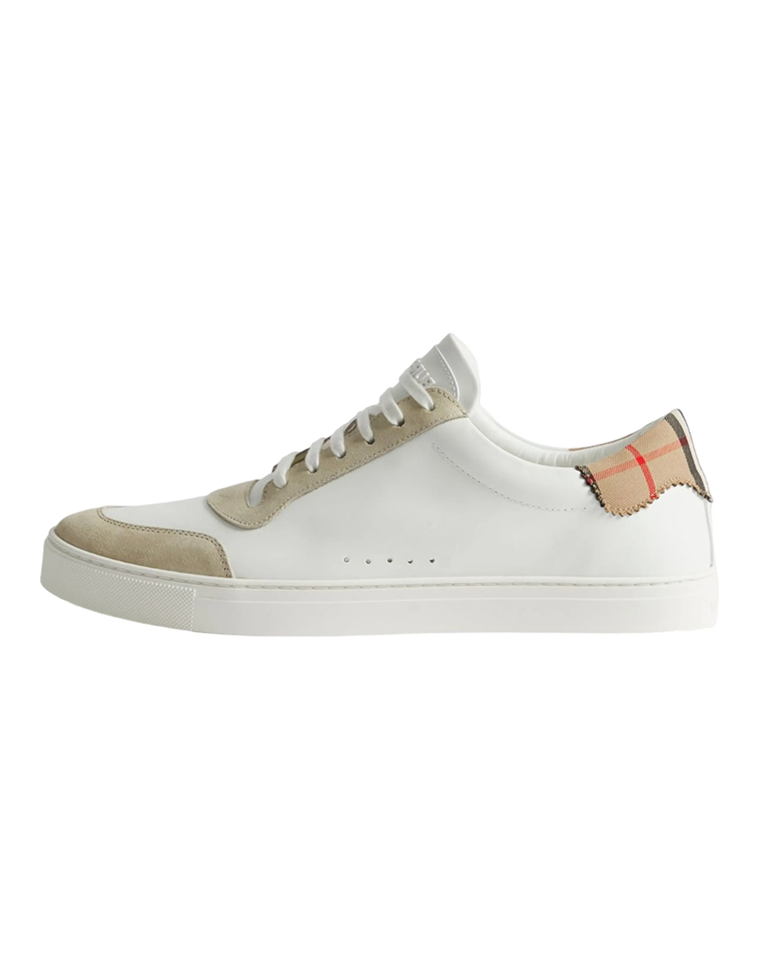 Burberry Cotton Check Sneakers Neutral White