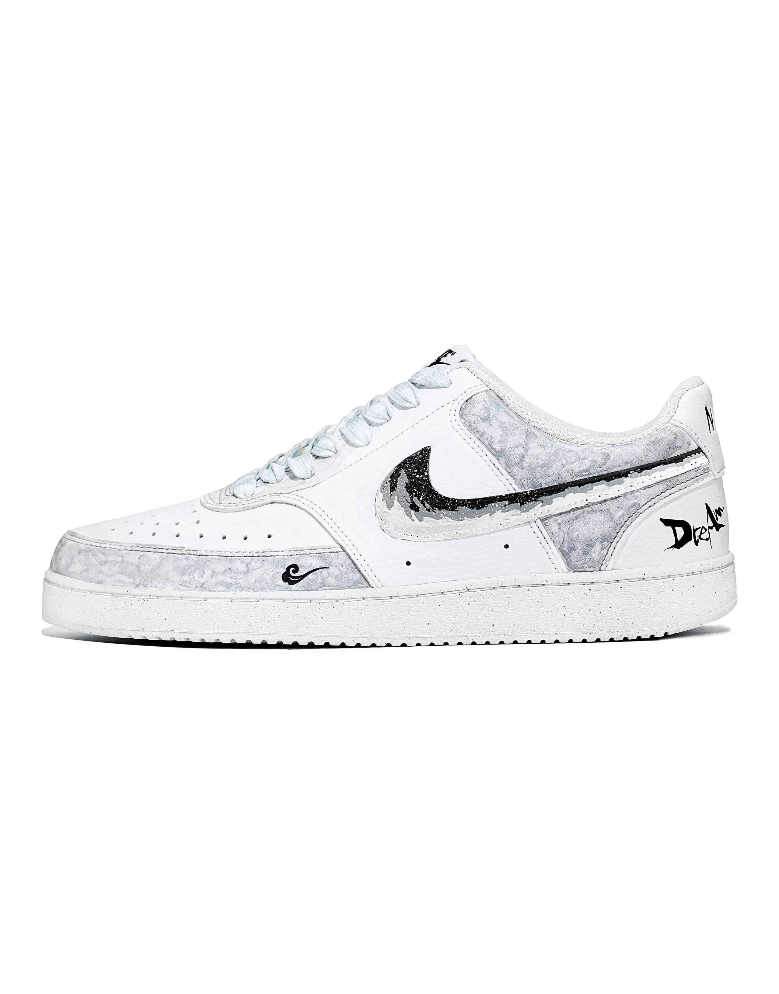 Nike Court Vision 1 Abrasion Resistant Low Top Skateboard Shoes Men's Gray