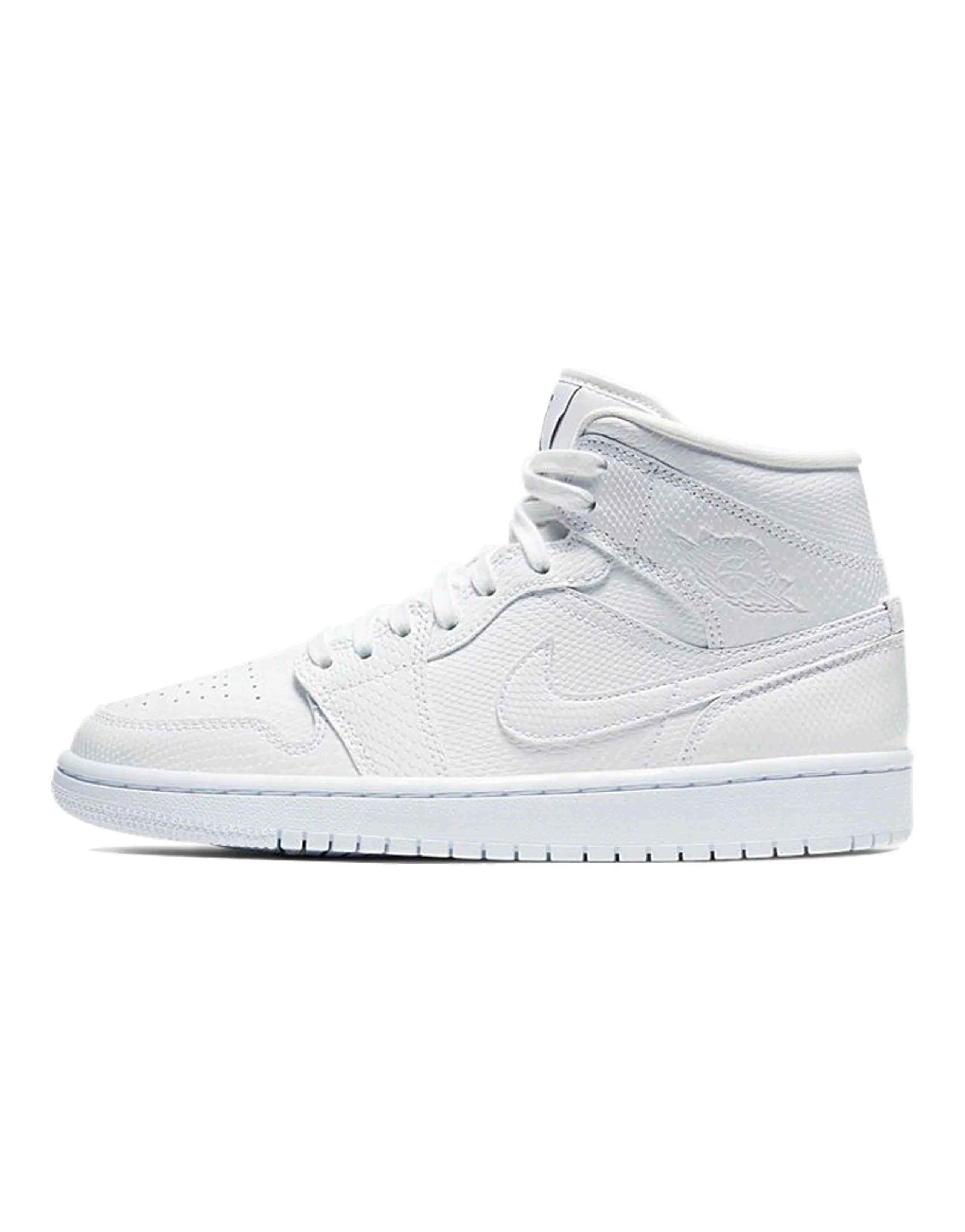 JORDAN 1 Mid White Snakeskin Women's