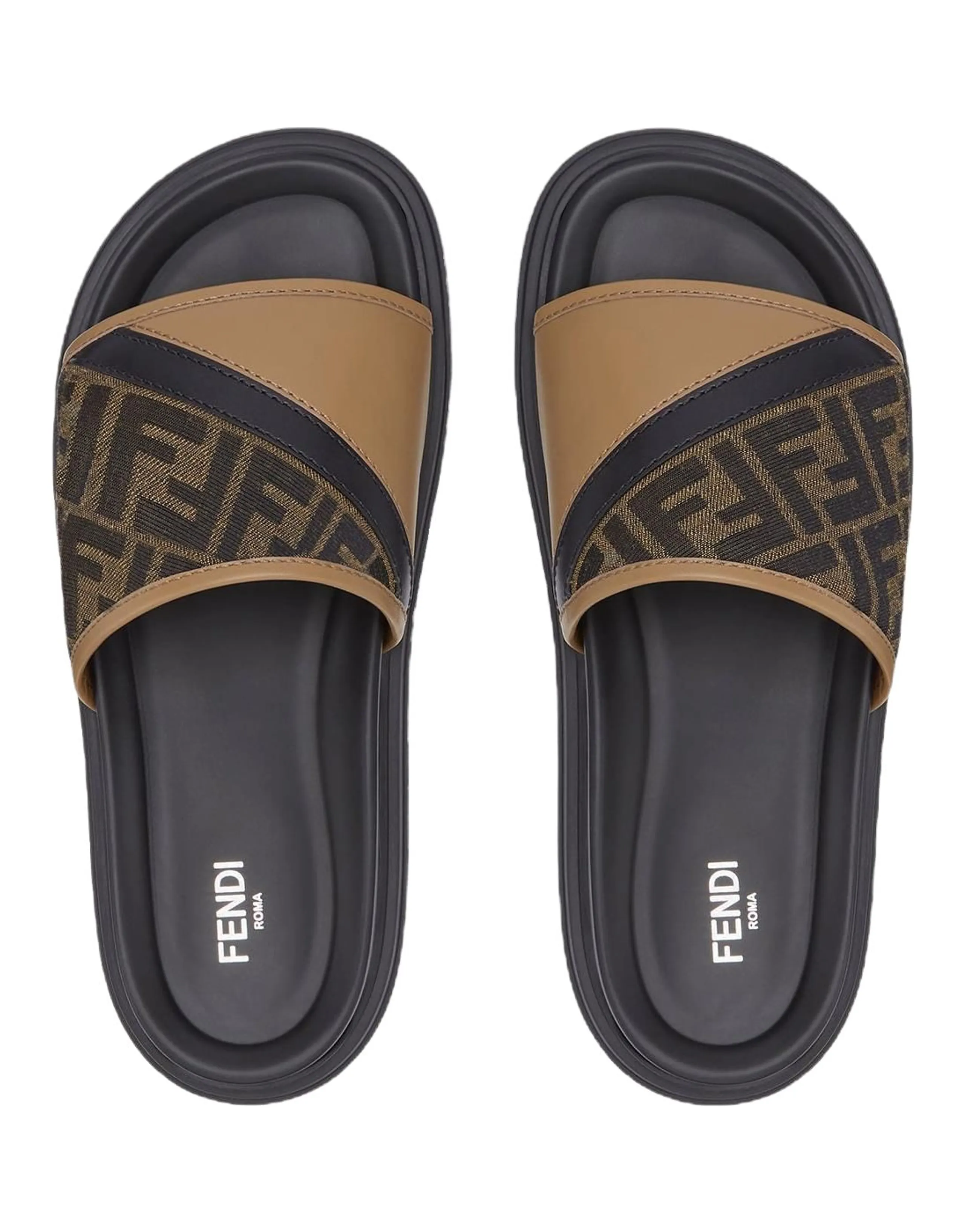 FENDI Diagonal Ff Jacquard Slides