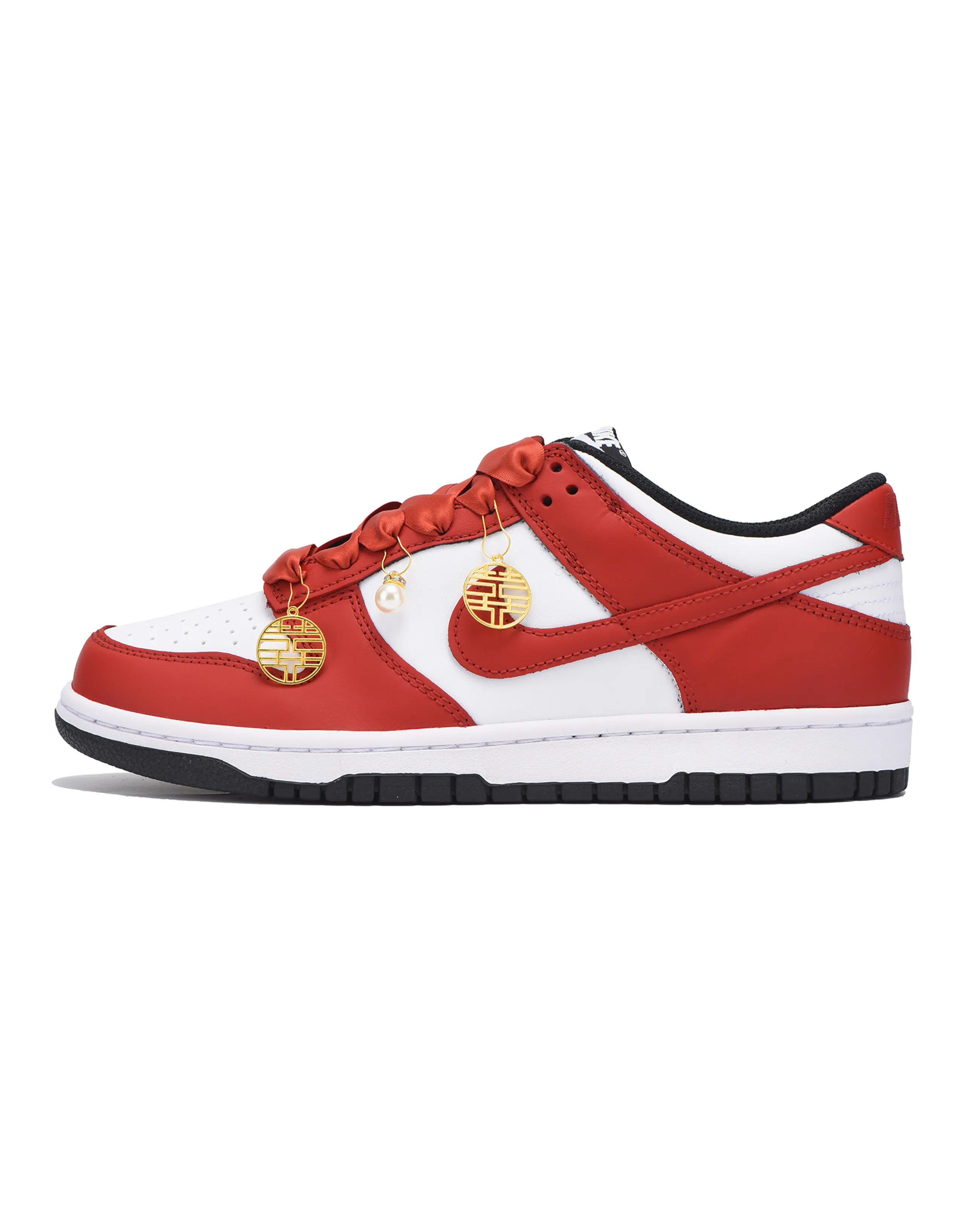 Nike Dunk Anti-Slip Wear-Resistant Low-Top Skateboard Shoes Women's True Red