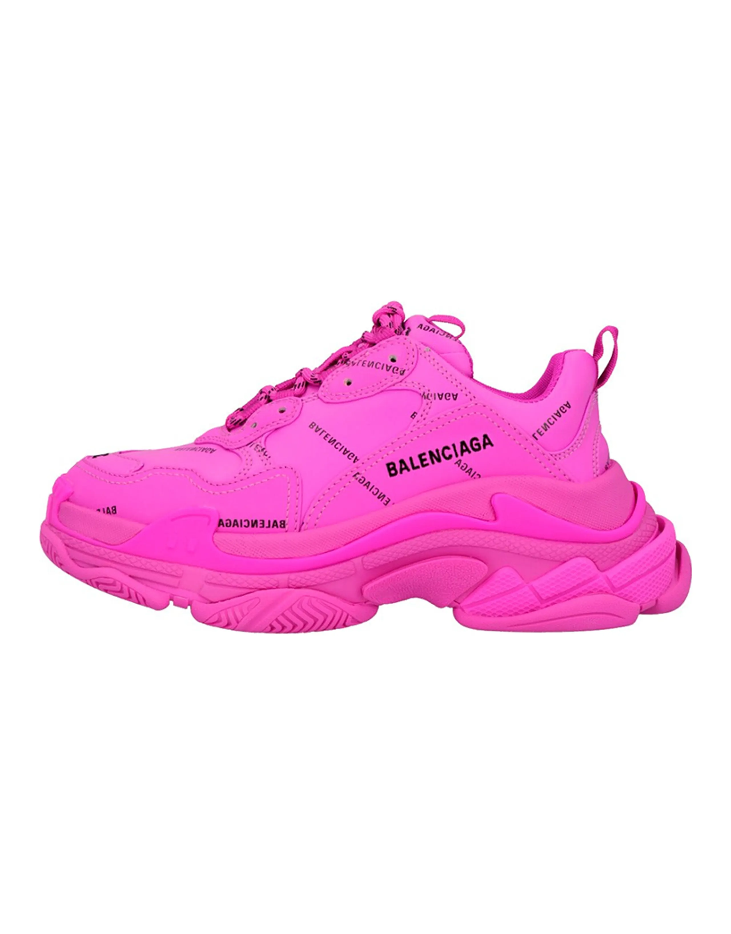 Balenciaga Triple S Sneaker 'All Over Logo Fuchsia' Women's