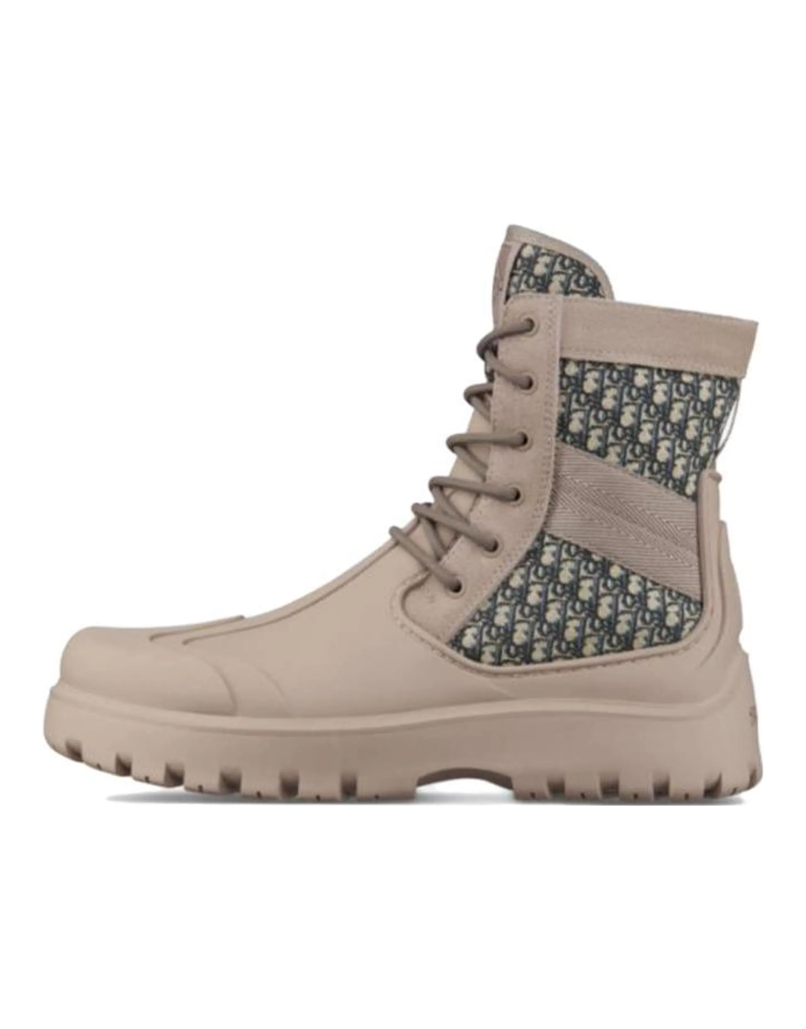 DIOR Garden Lace Up Ankle Boots Brown Rubber