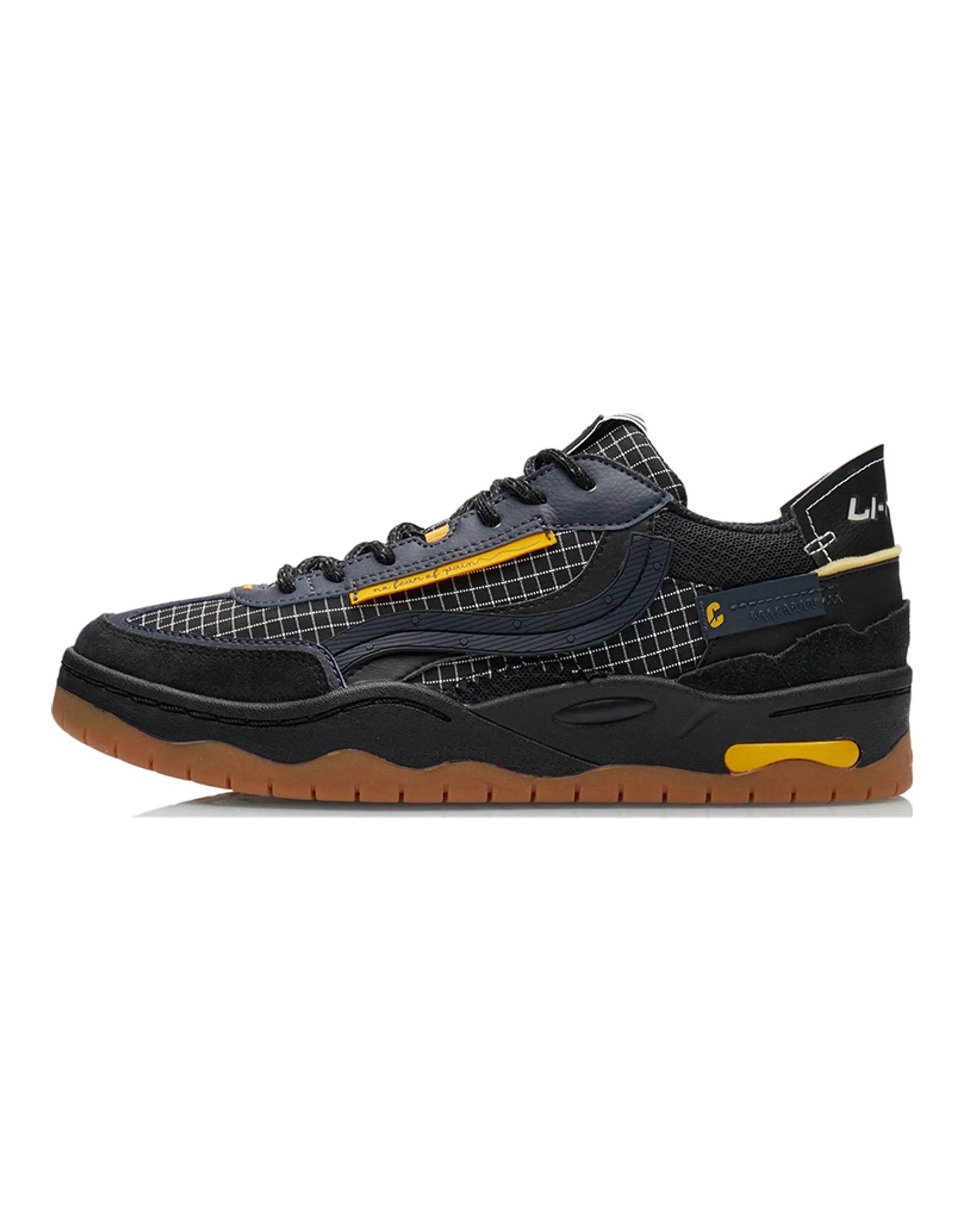 LiNing CF Tracing Anti-Slip Wear-Resistant Low-Top Skateboard Shoes Ink Black
