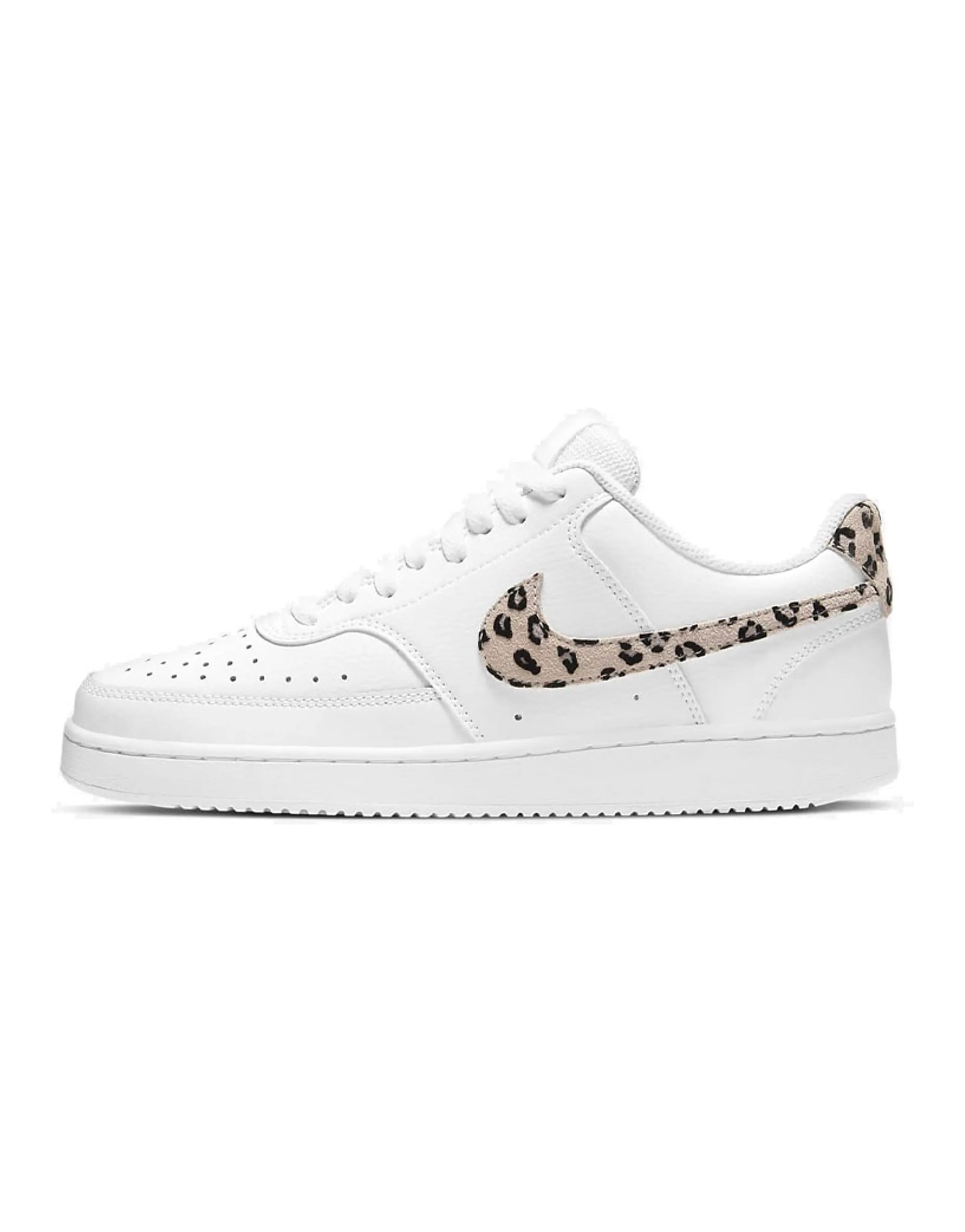 Nike Court Vision Low Leopard Swoosh White Women's