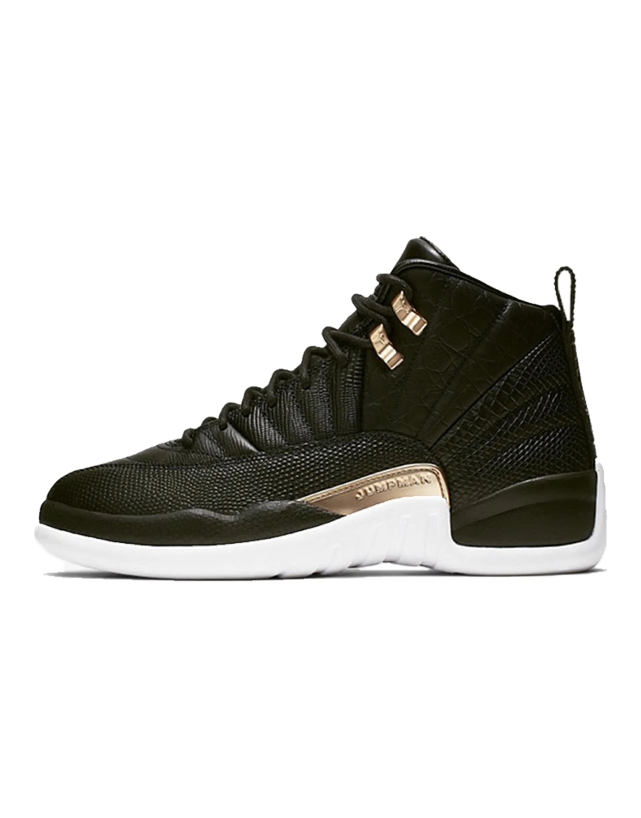JORDAN 12 Retro Black Metallic Gold White Women's