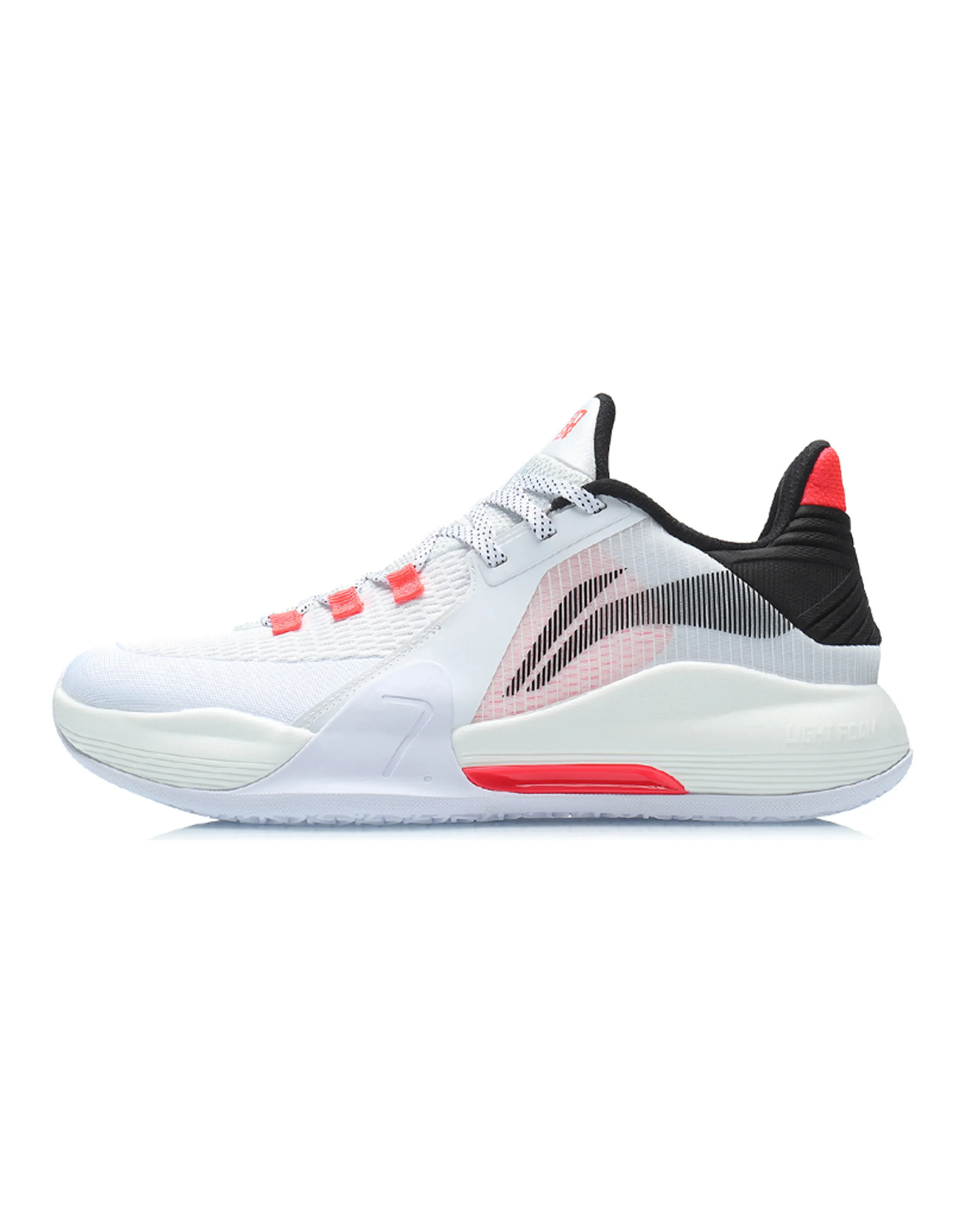 LINING Speed 7 Basketball Shoes Men Low-Top White Black Red