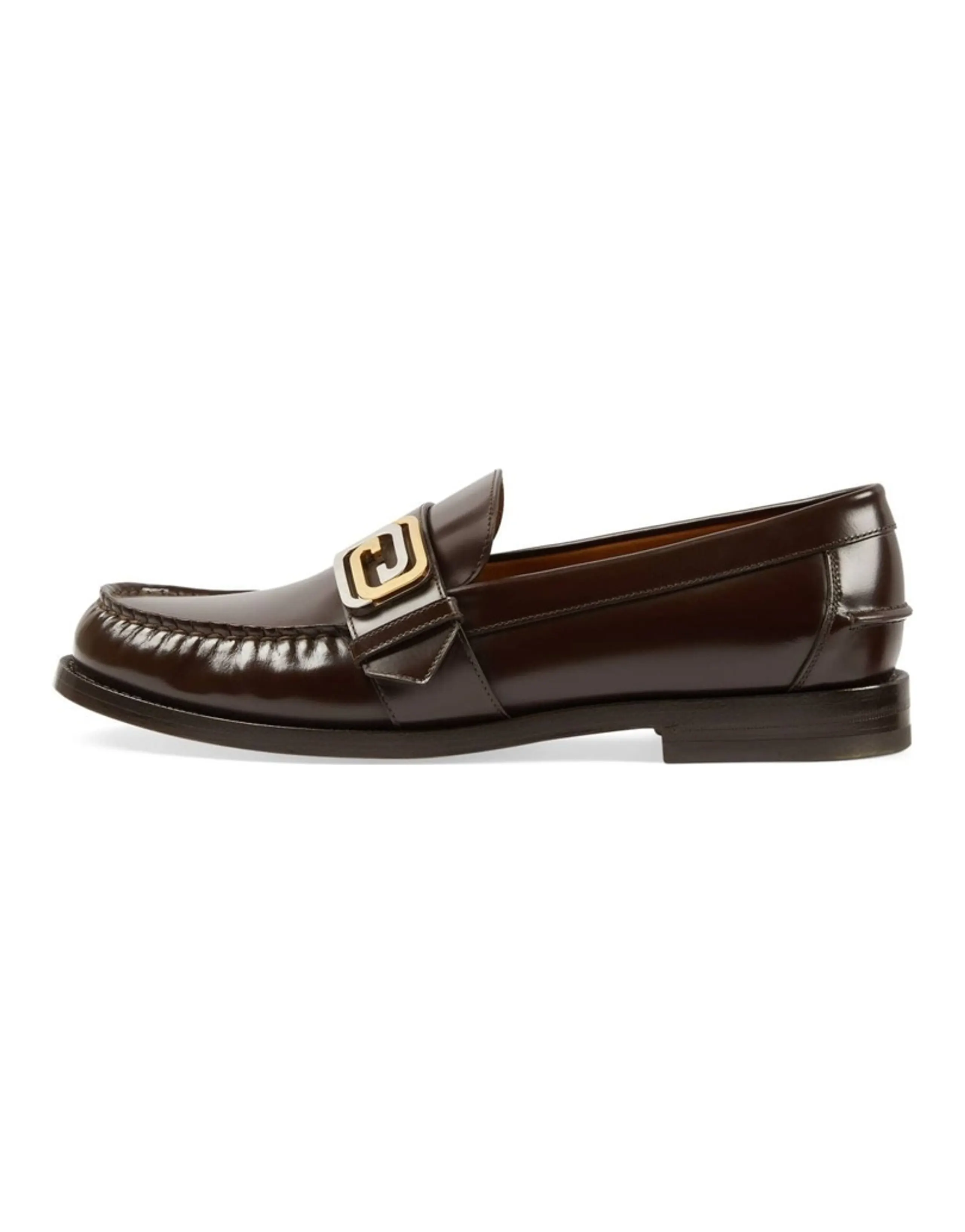 GUCCI Gg Buckle Loafer Brown
