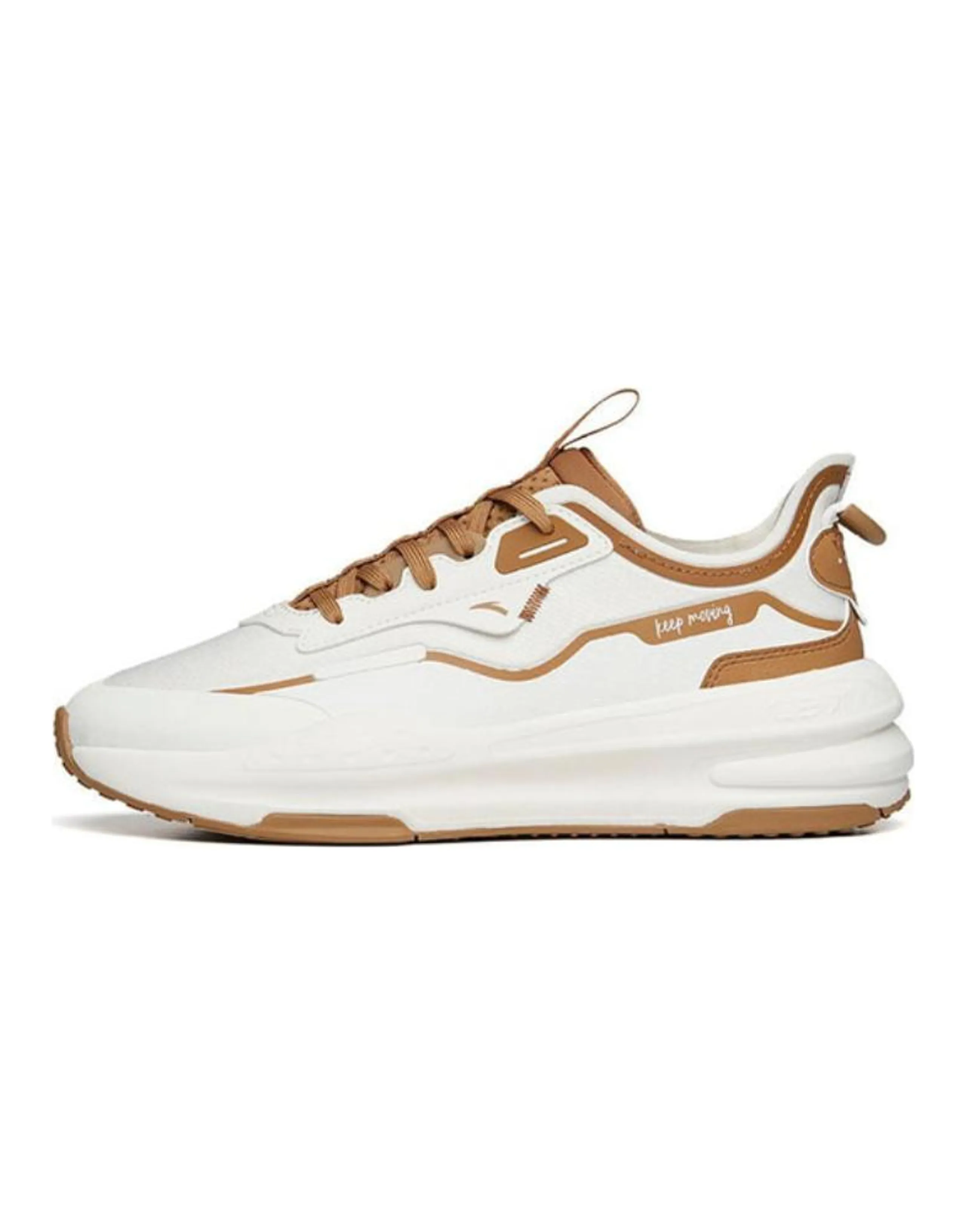 ANTA C37 Series Casual Shoes Men Low Top Ivory White/Plaid Brown