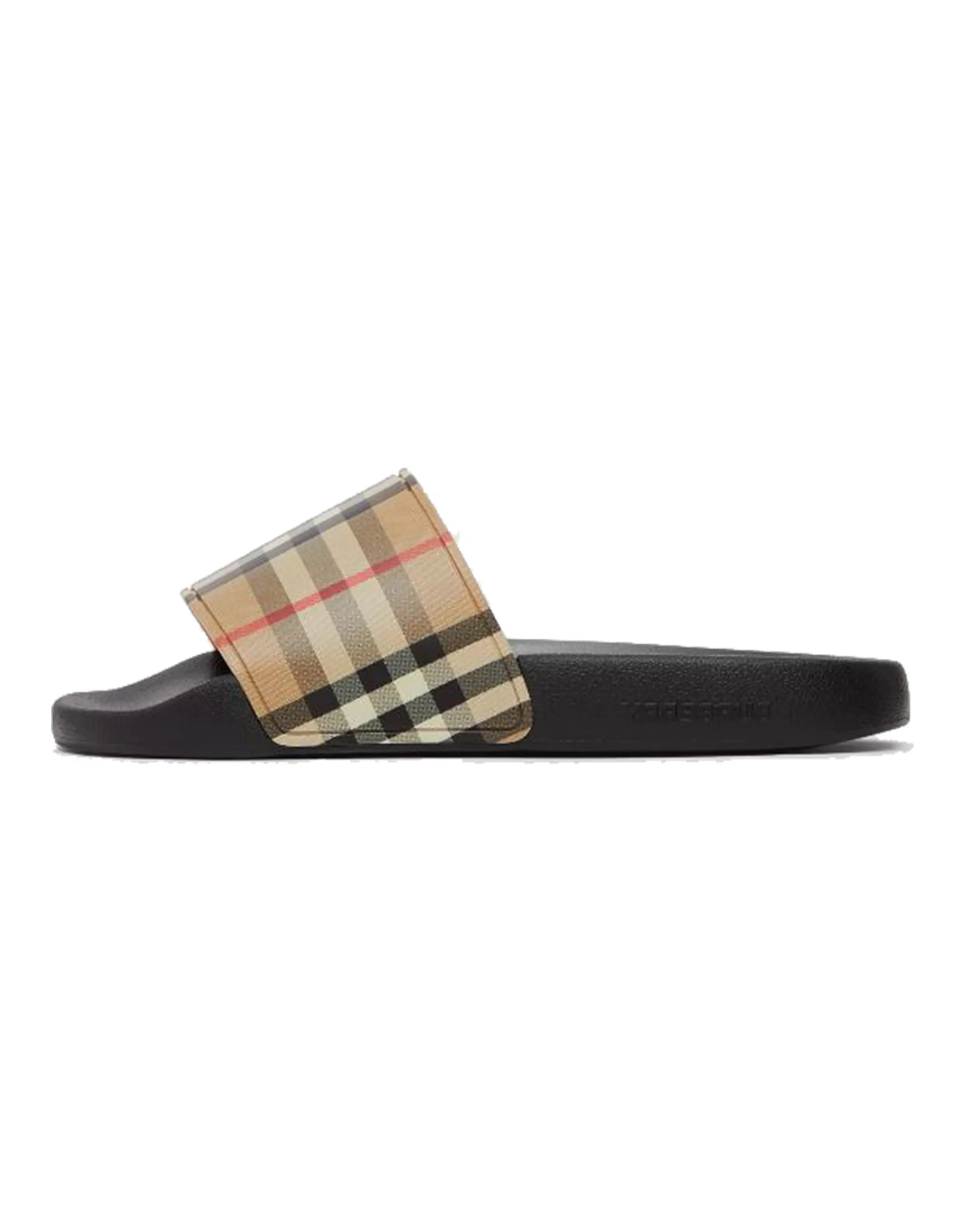 Burberry Check Print Slides Archive Beige Women's