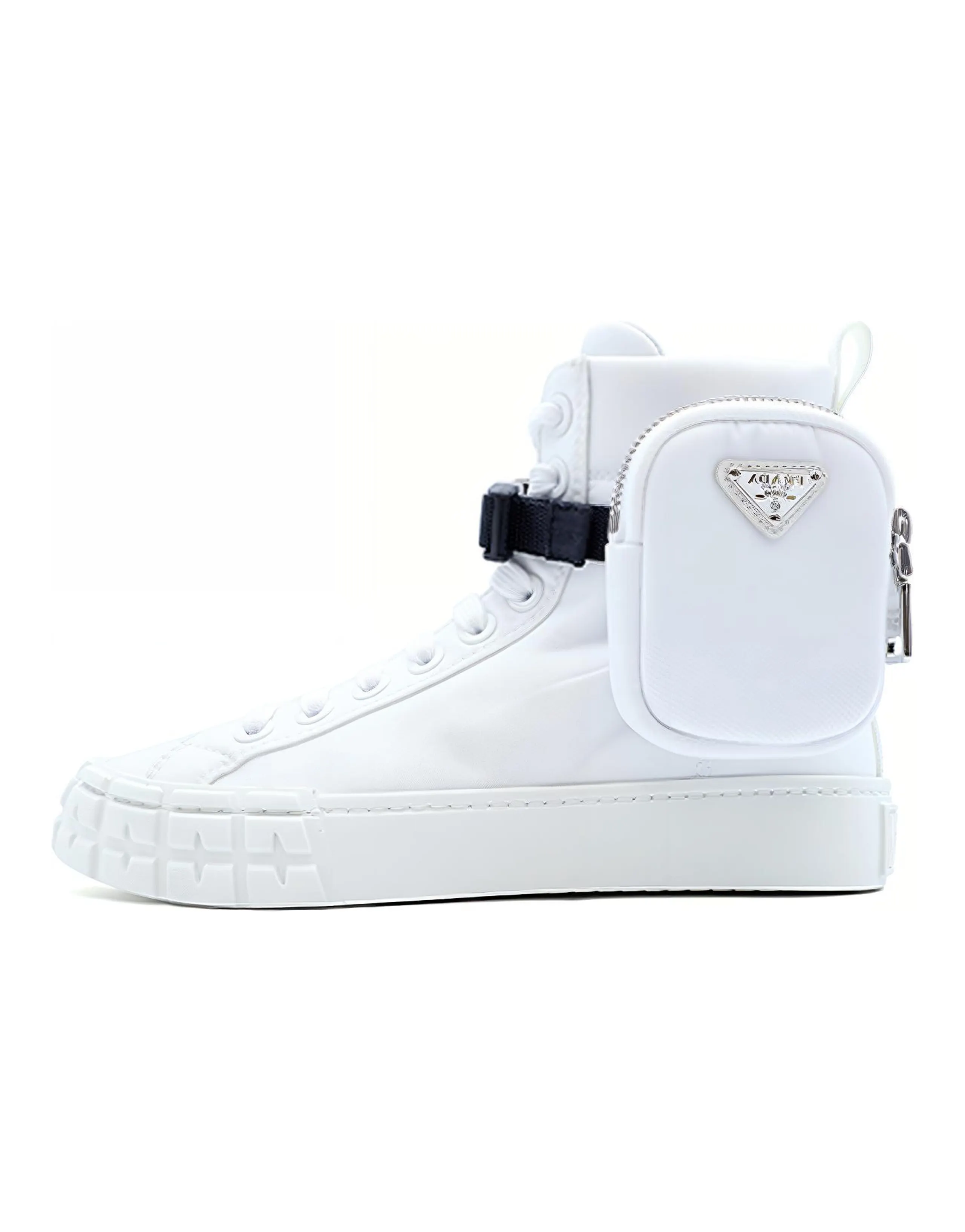 PRADA Wheel Re Nylon Hight Sneakers 'Off White' Women's