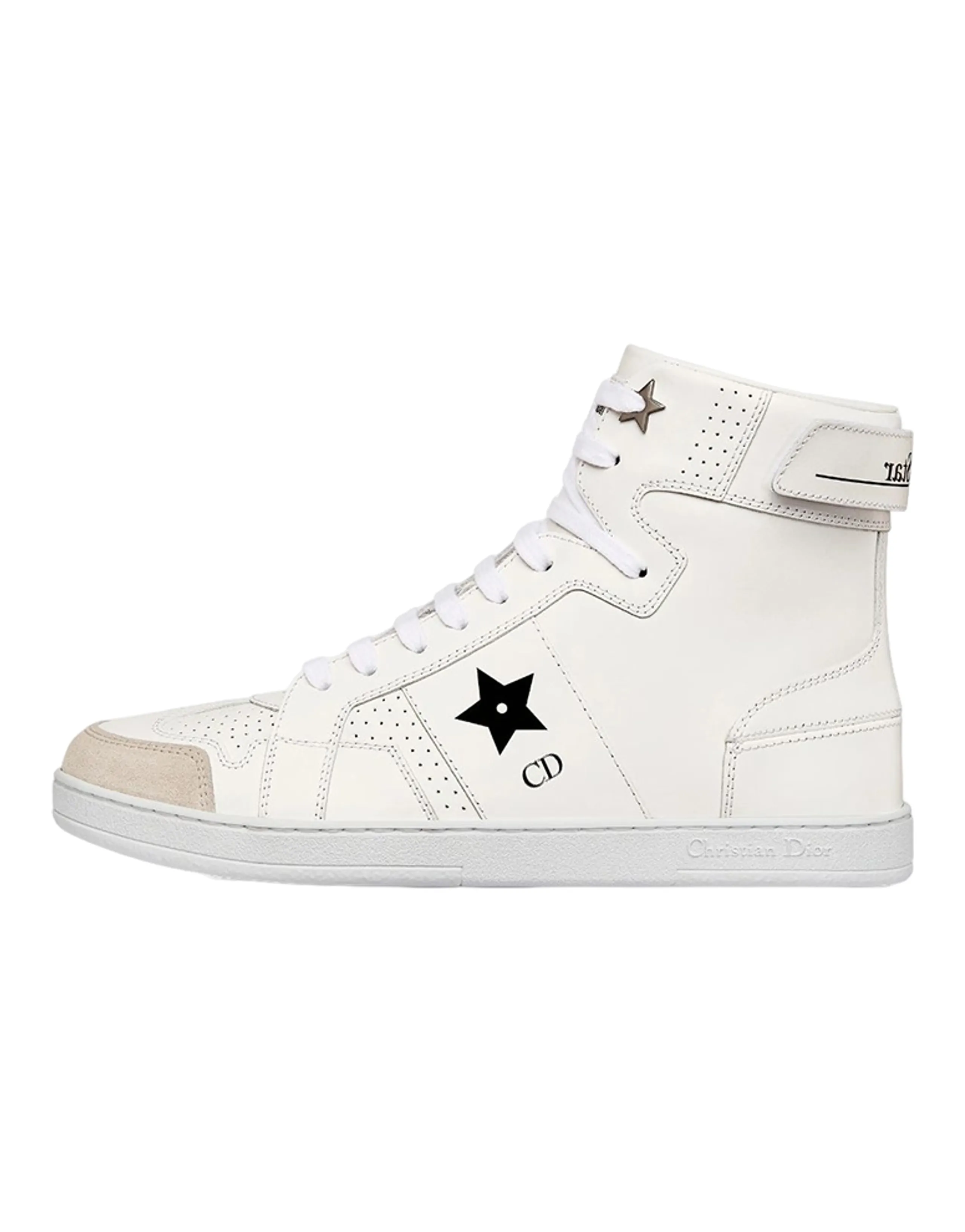 DIOR Star Platform Shoes High Top Stylish Skateboarding Shoes Women's White