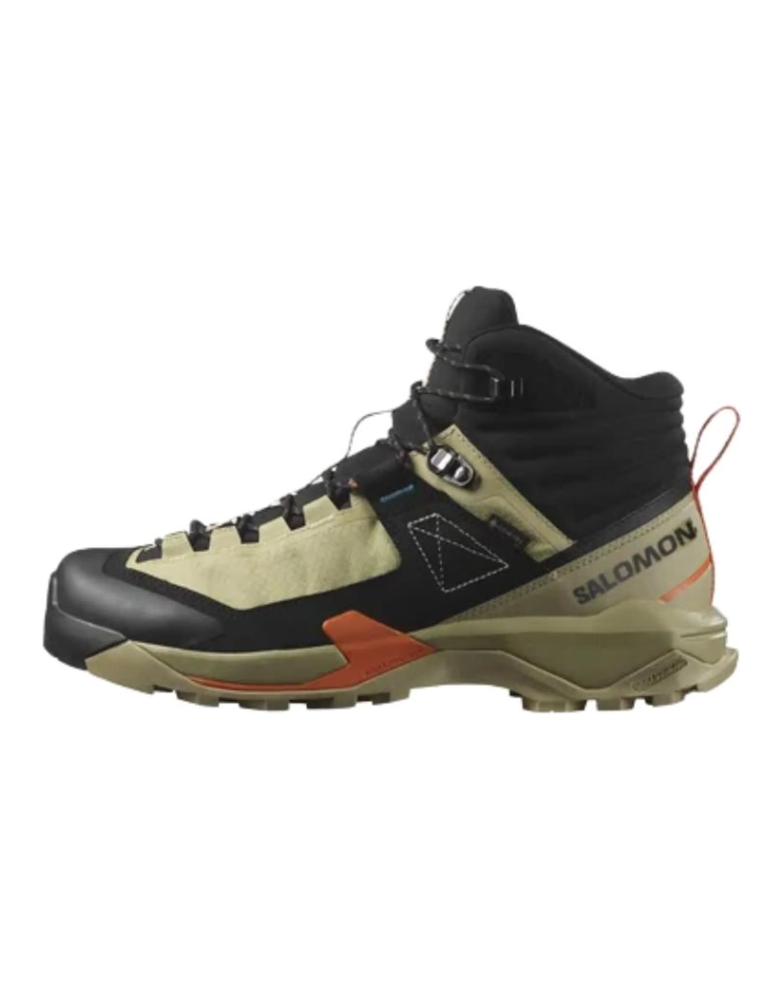 SALOMON Gore-Tex Comfort Anti-Slip Mid-Top Hiking Shoes Men's Black Green