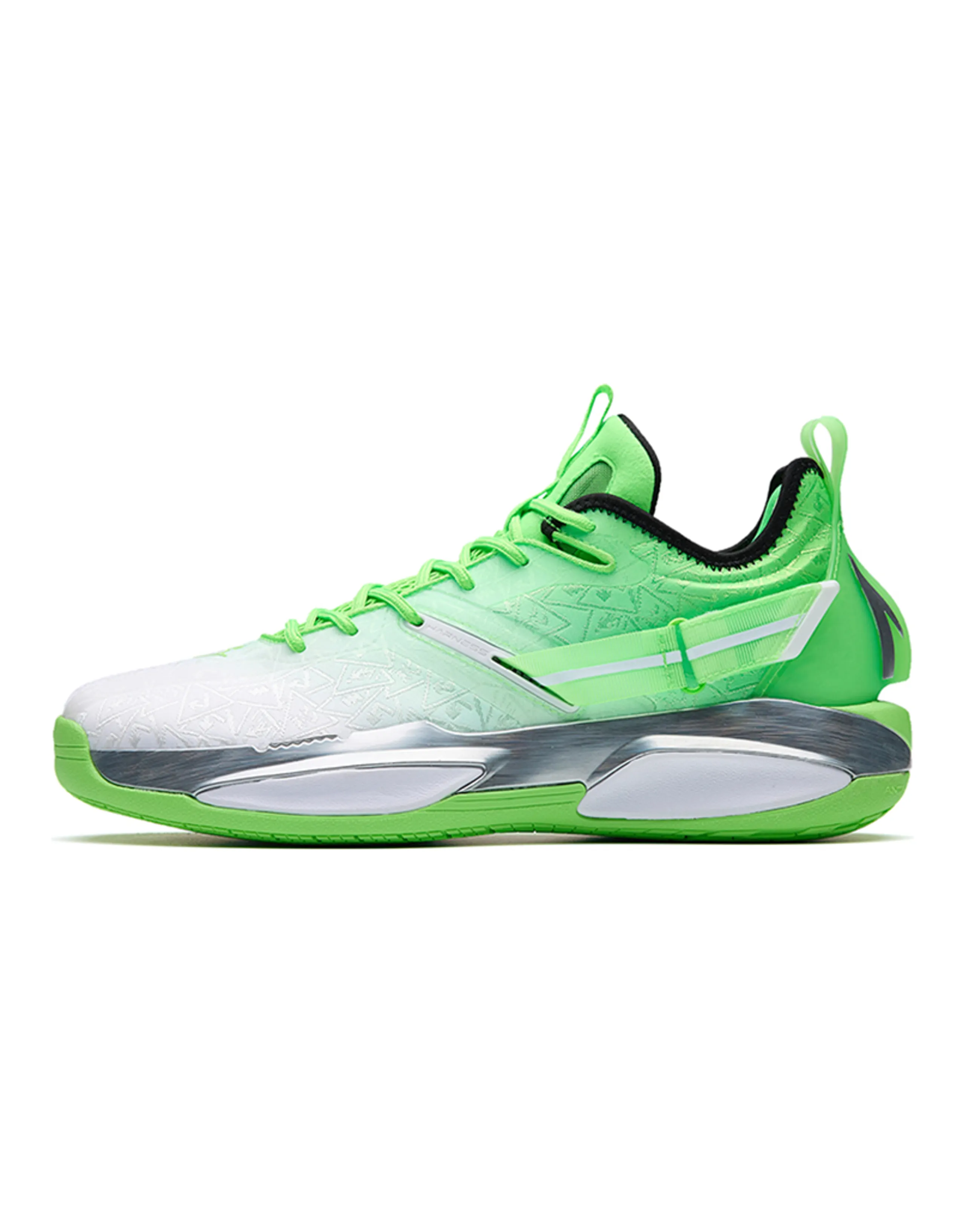 ANTA GH3 Basketball Shoes Men Low Top ANTA White/Fluorescent Illusion Green/Black