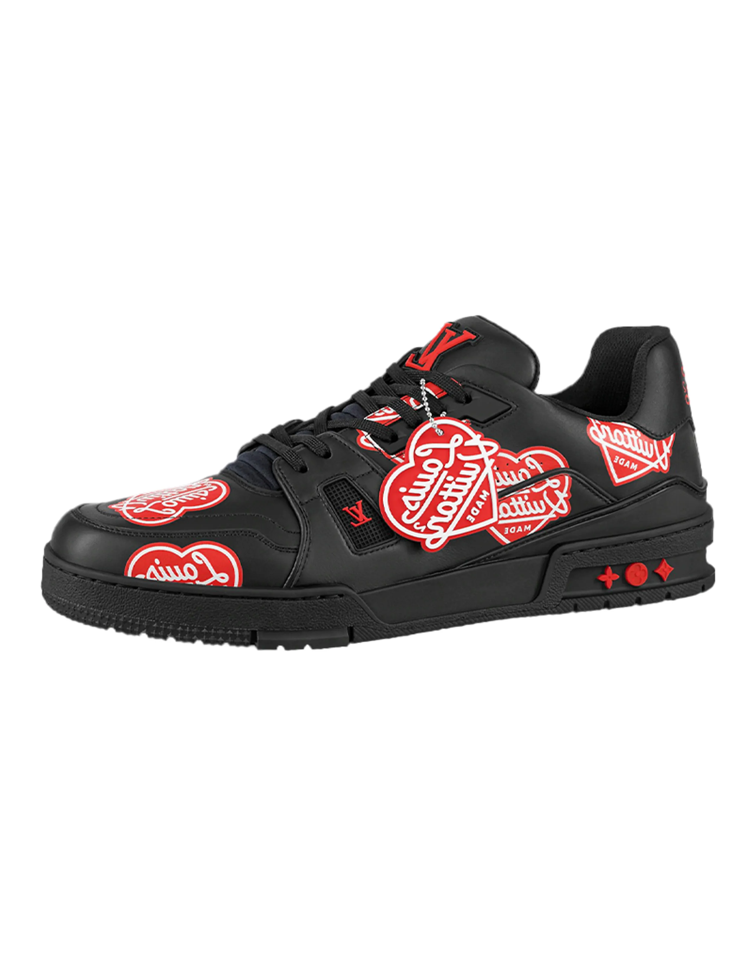 LOUIS VUITTON X Nigo Trainers 'Black With Red Logo Hearts'