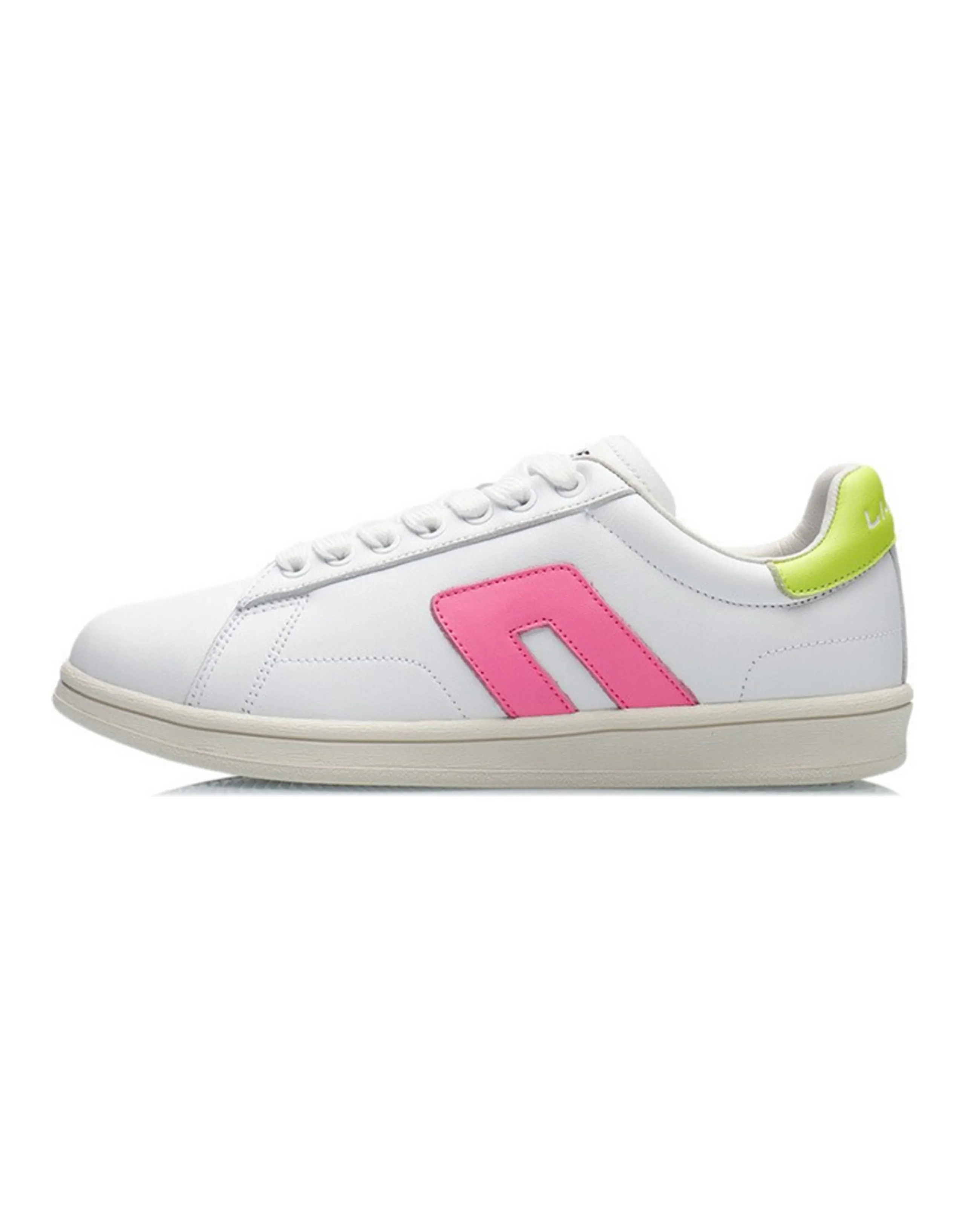 LINING CF Tracing Skateboard Shoes Women's Low-Top Standard White/Fluorescent Neon Pink