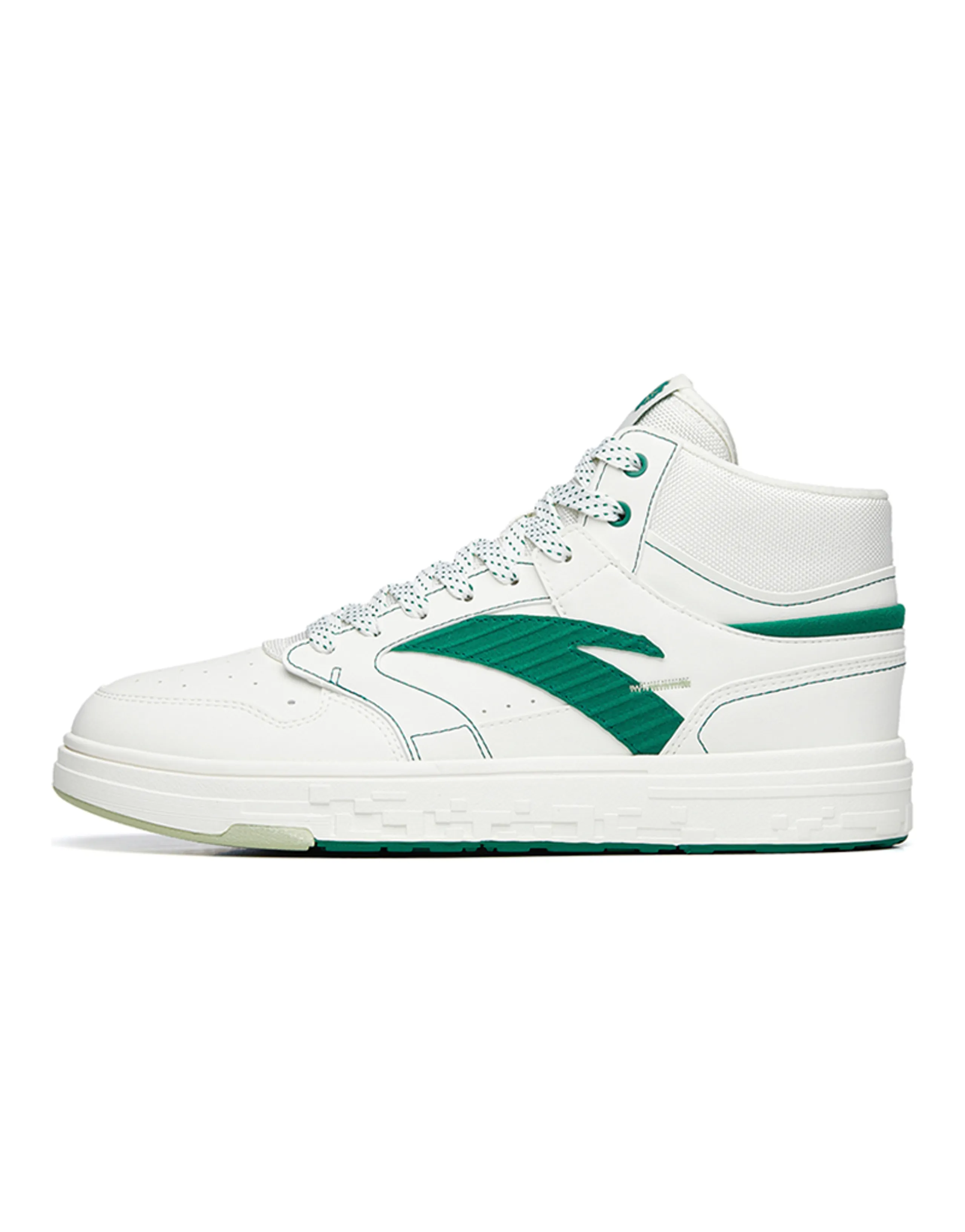 Anta Street Naughty High-Top Skateboard Shoes Men's White Green