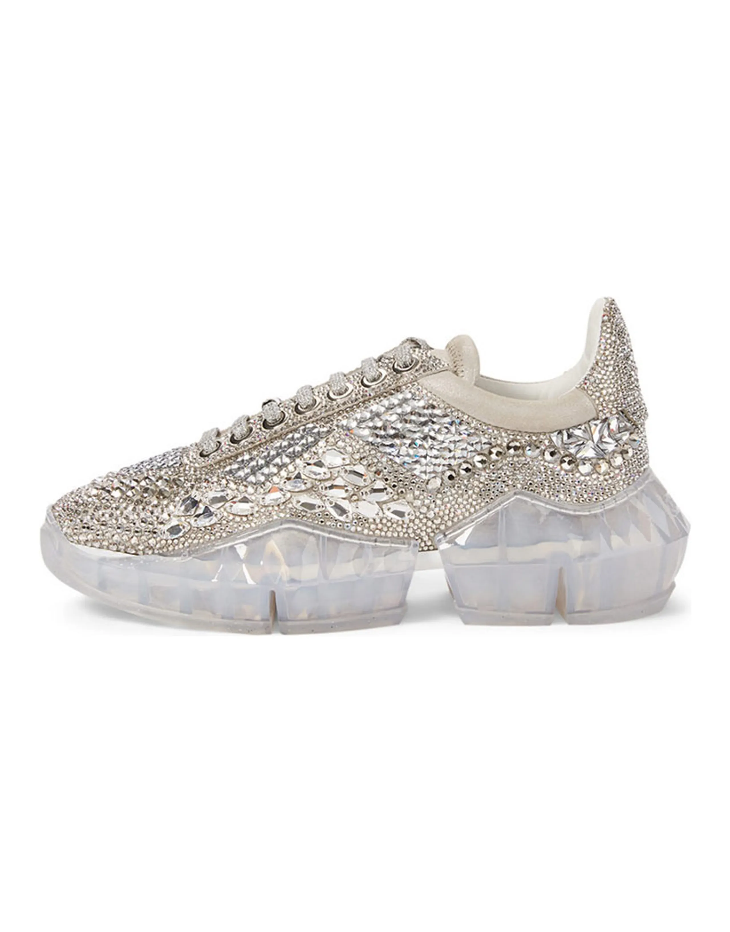 Jimmy Choo Diamond F Low-Top Sports Casual Shoes Women's Silver