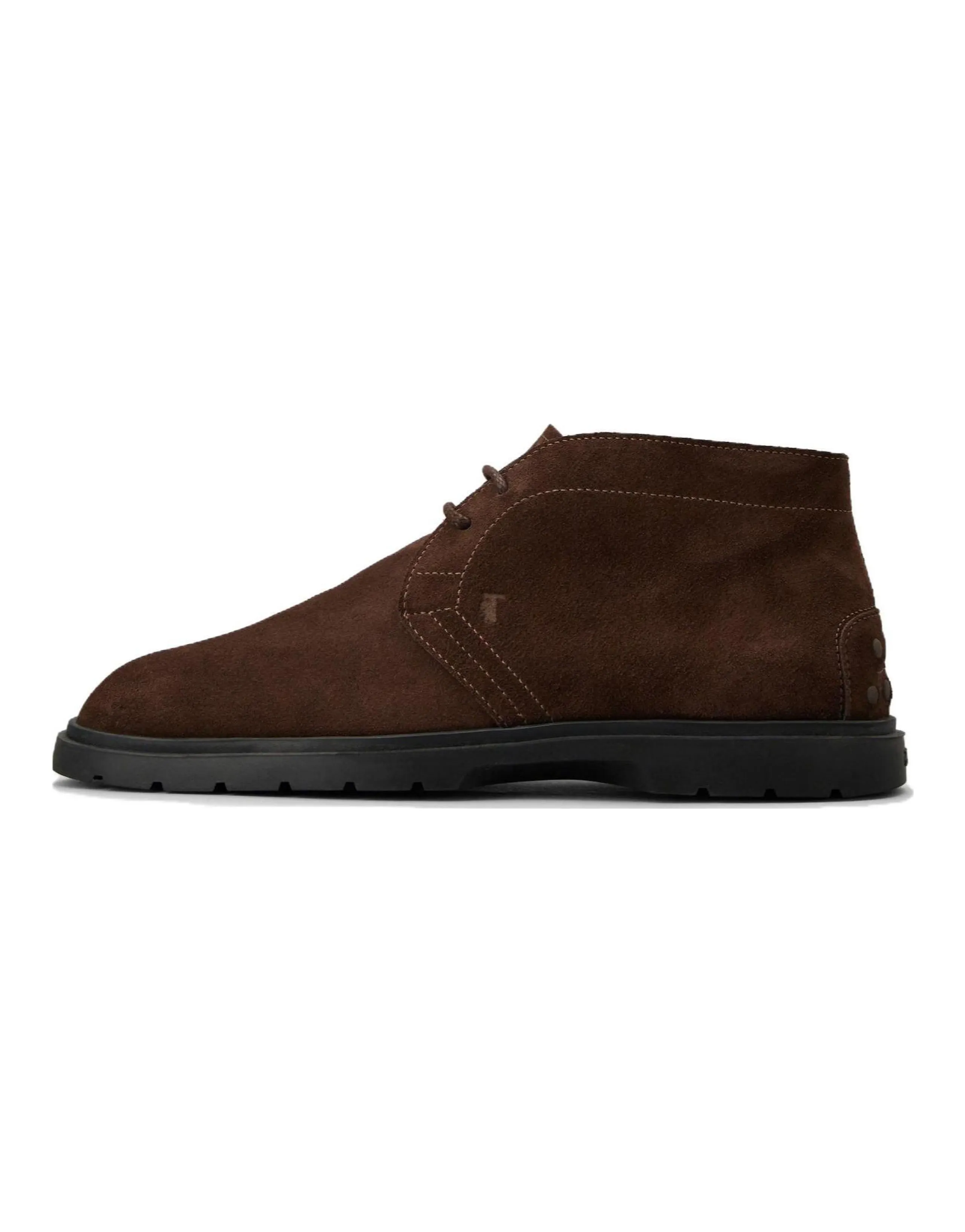 TOD'S Suede Comfortable Short Boots Men's Dark Brown