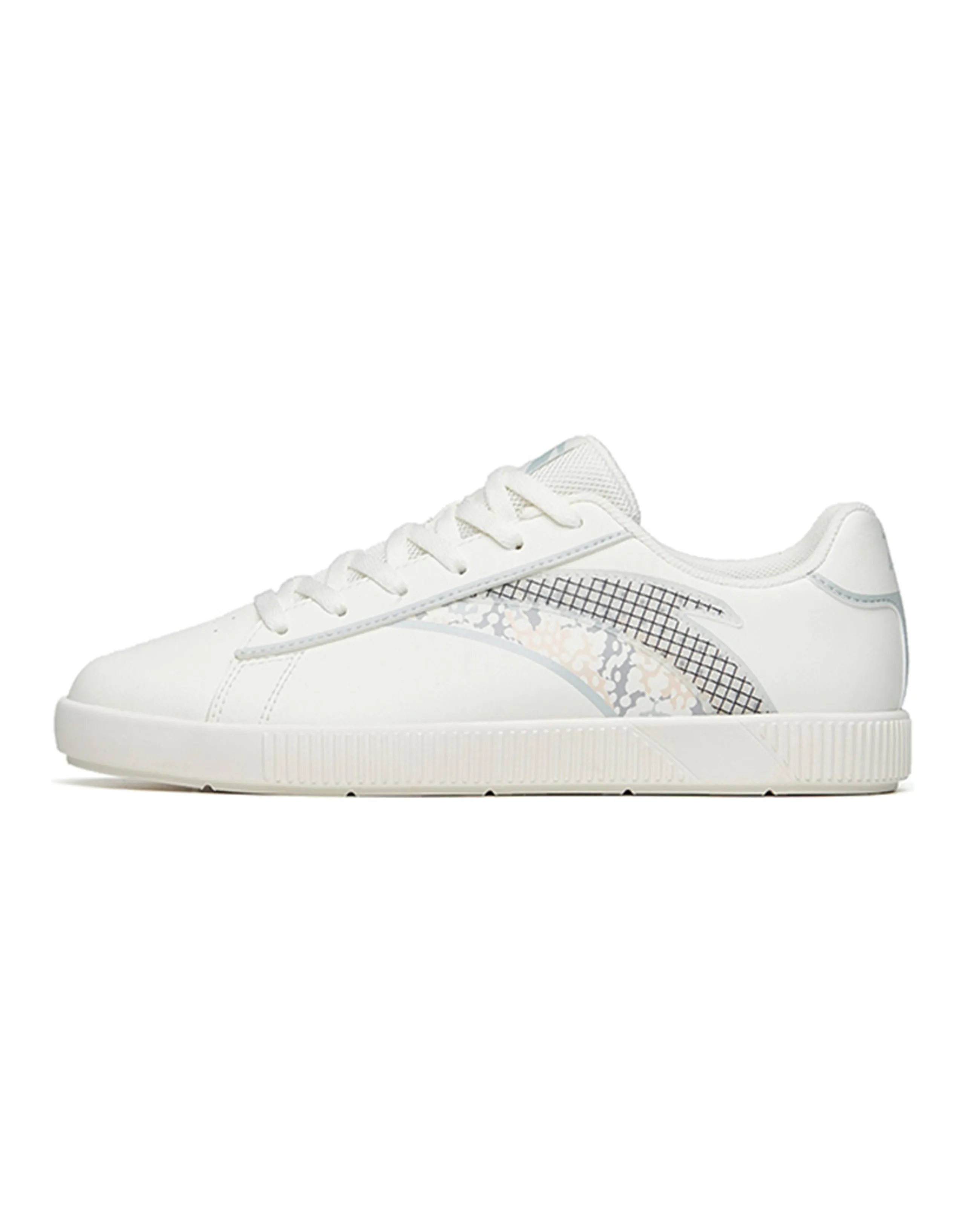 ANTA Skateboard Shoes Women's Low-Top Ivory White Gray Green