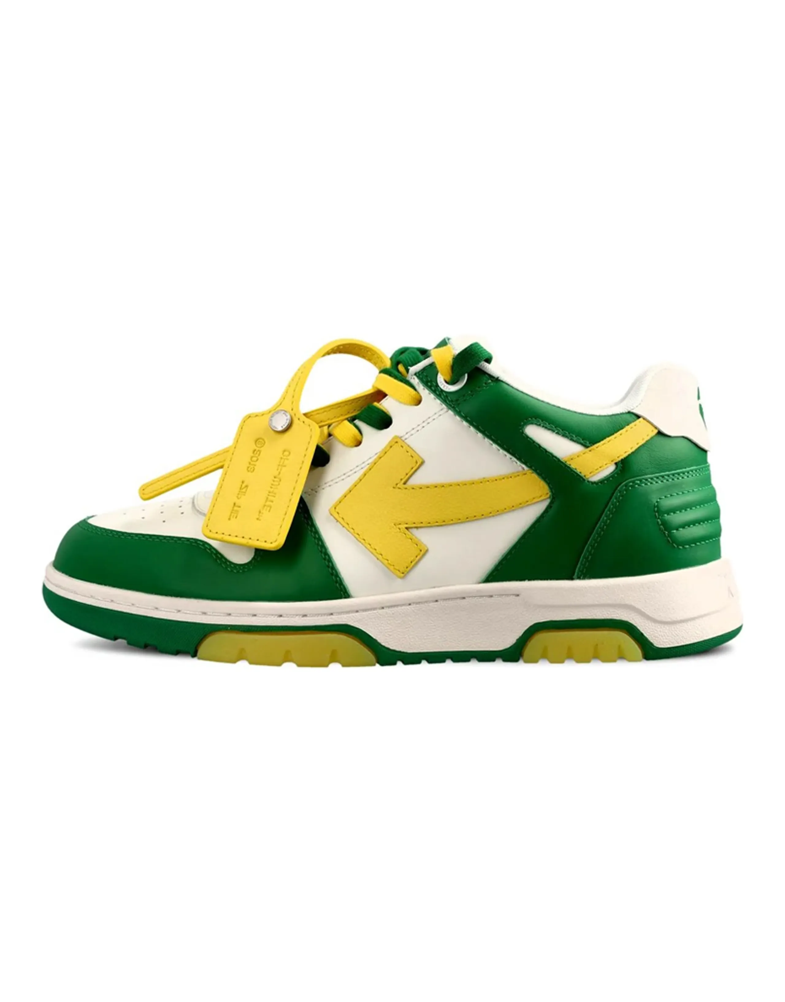 OFF WHITE Out Of Office Ooo Low Tops Green Yellow