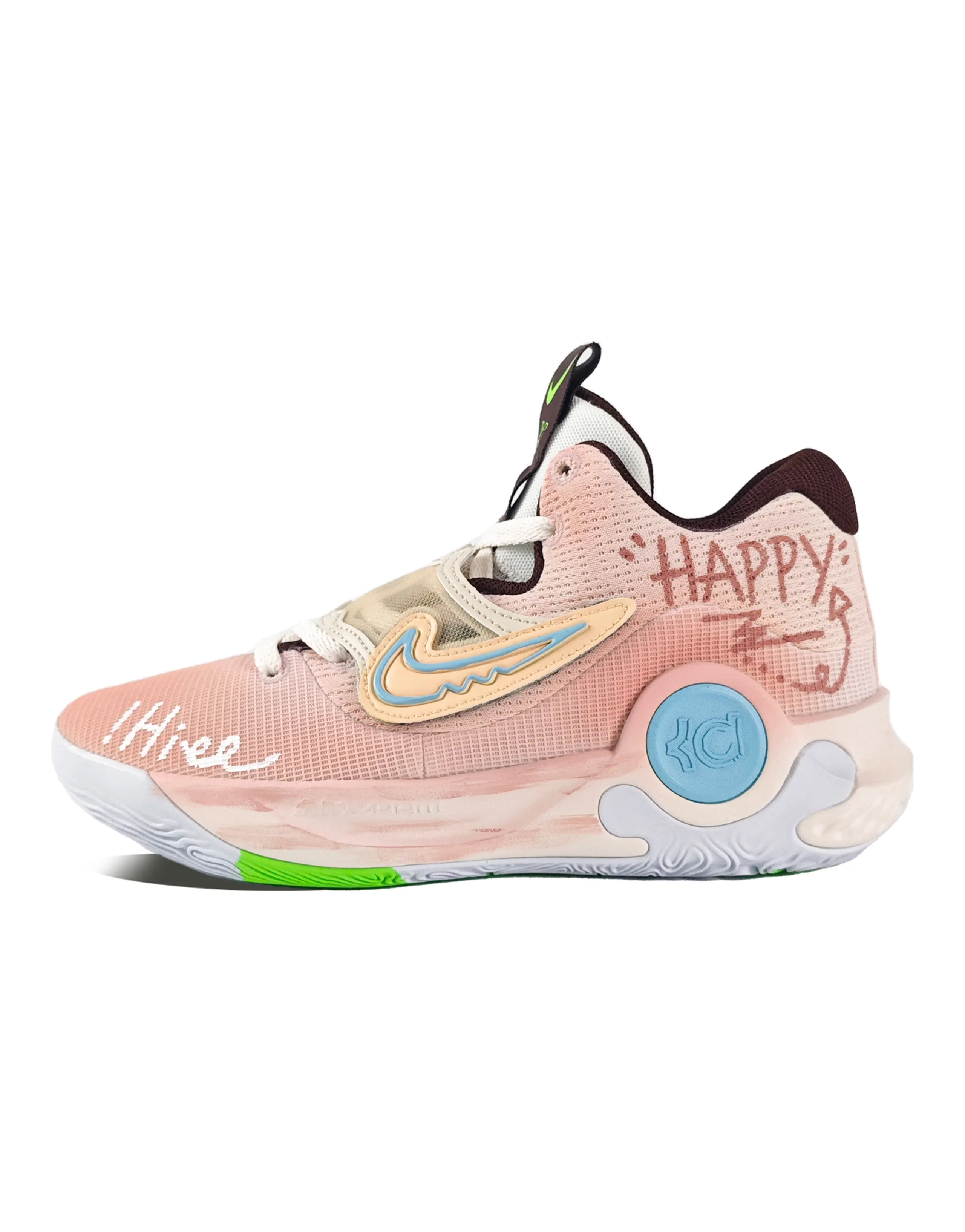 Custom Nike KD Trey 5 X Dreamy Pink Gradient Graffiti Low-Top Basketball Shoes Men's Pink