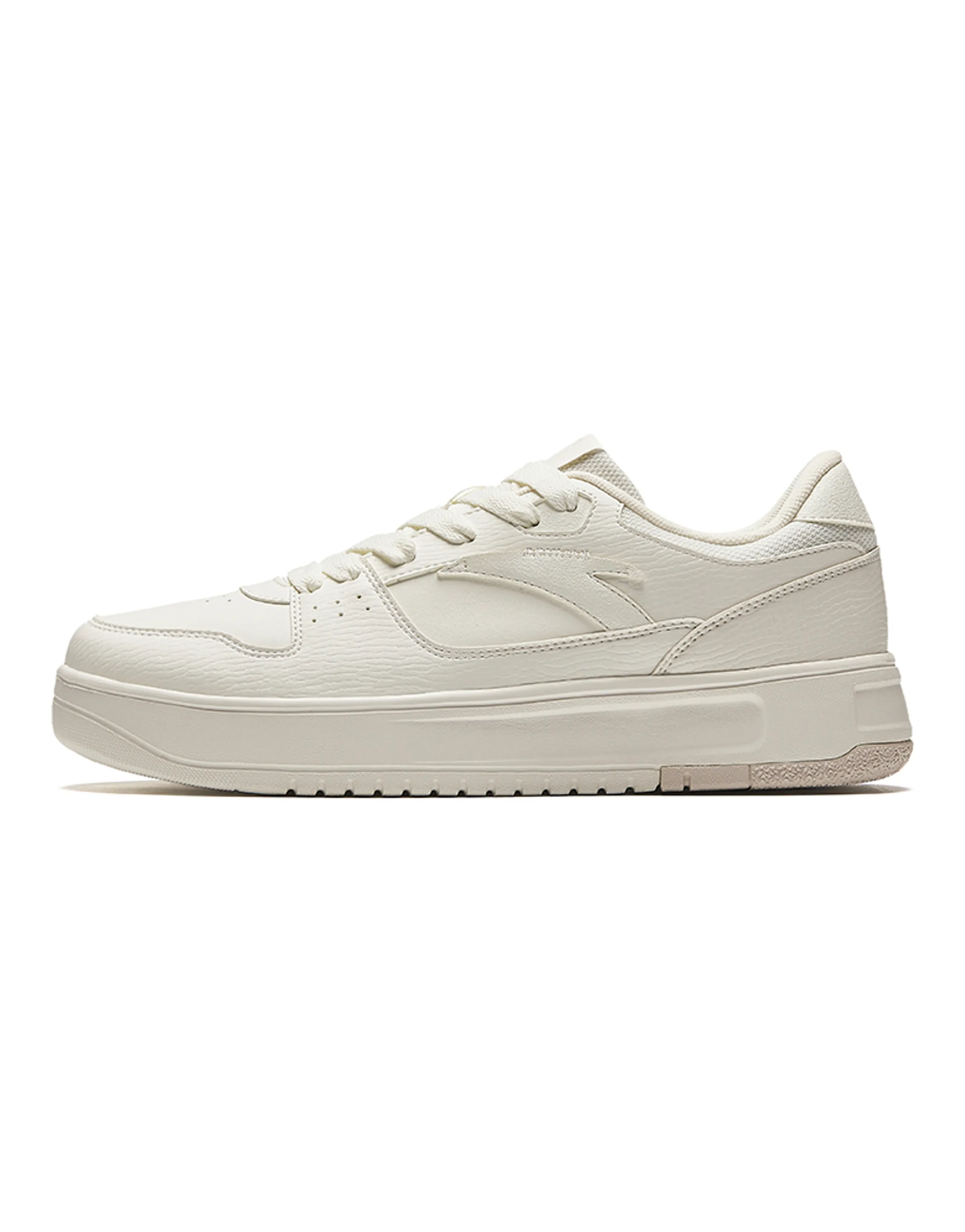 Anta Lightweight White Casual Shoes Easy-Clean Height-Increasing Low-Top Skate Shoes Men's Ivory White