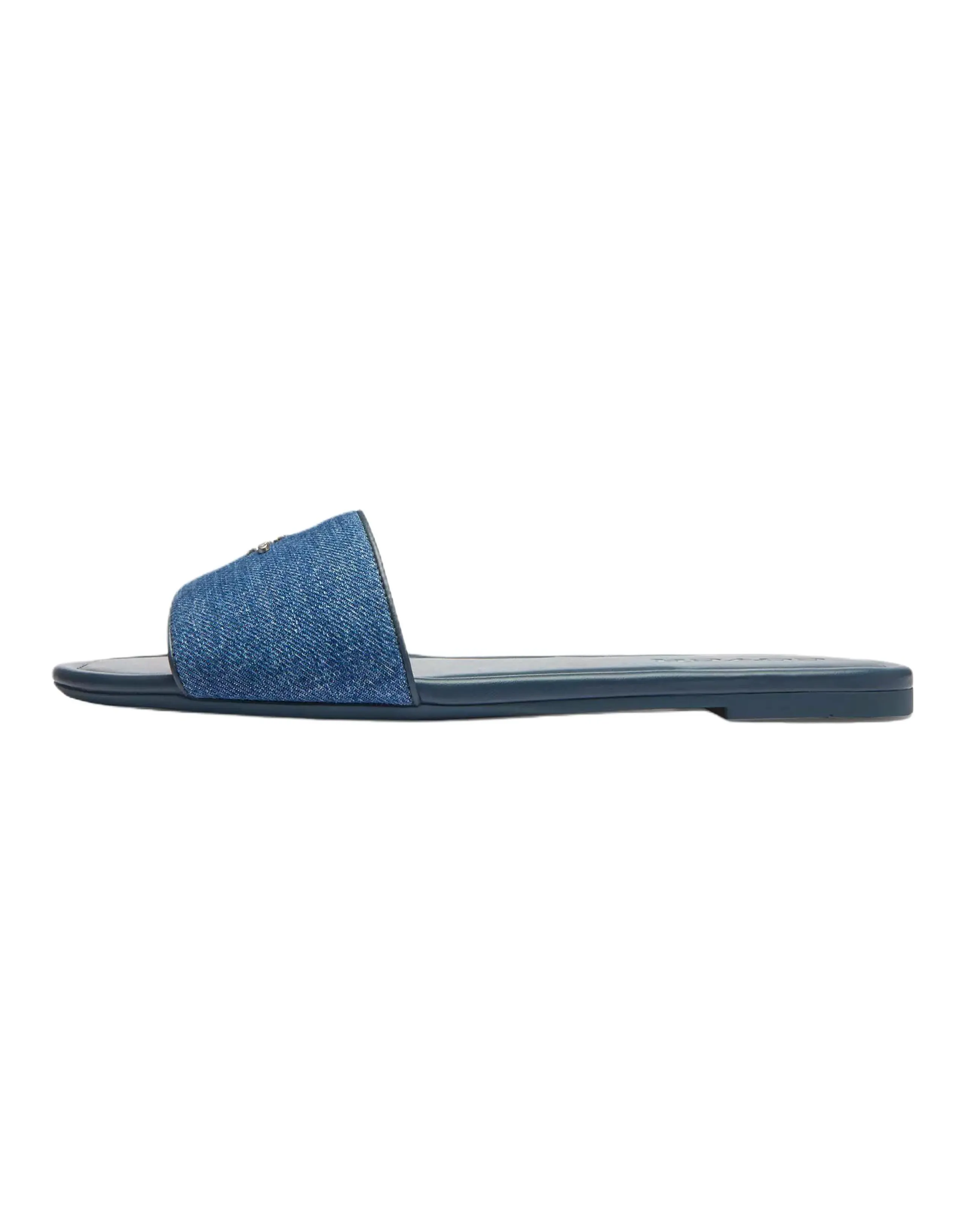 COACH Denim Round Toe Open Toe Slide Sandals Women's Blue