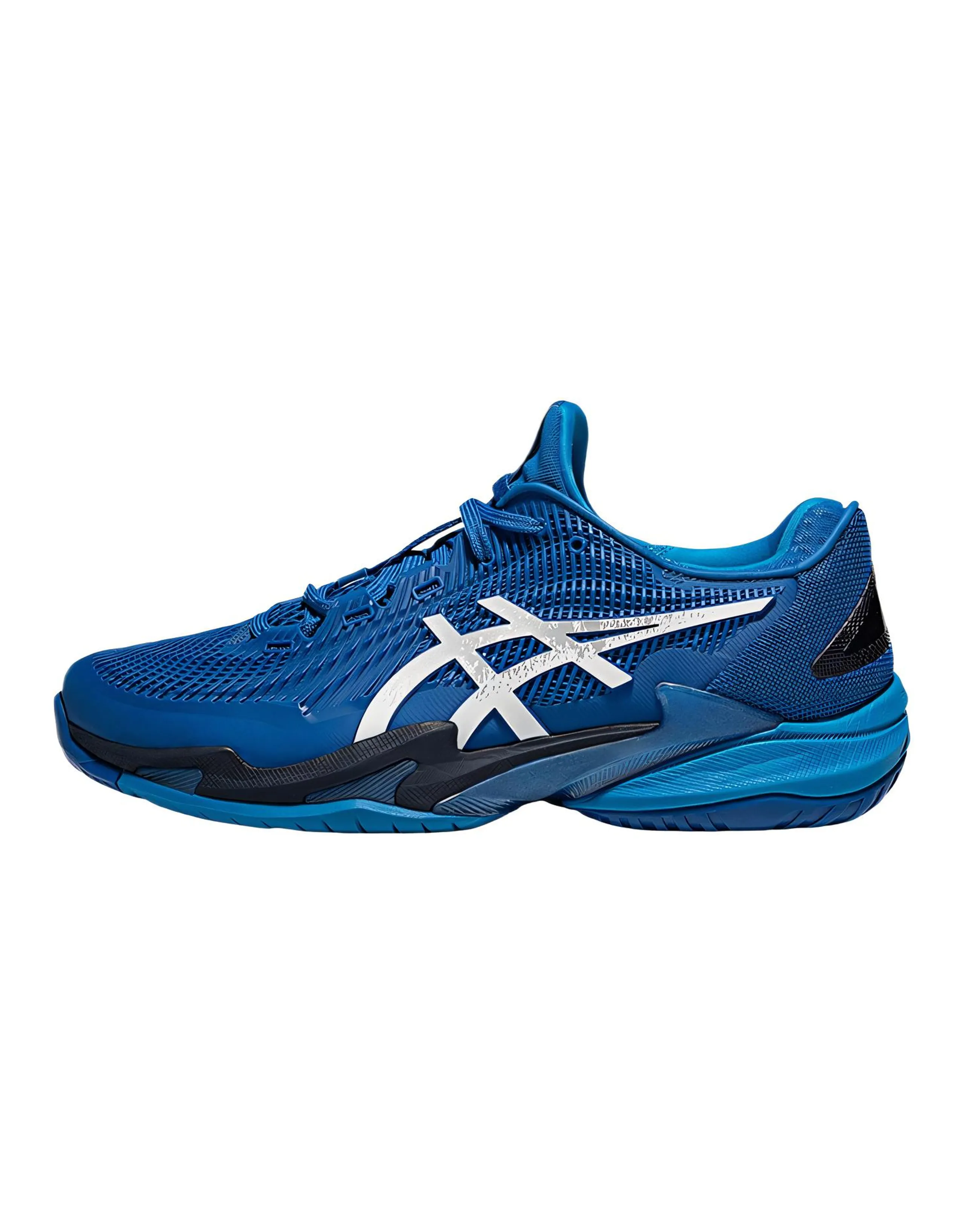 Asics Court FF 3 Novak Slip-Resistant Low-Top Tennis Shoes Men's Blue