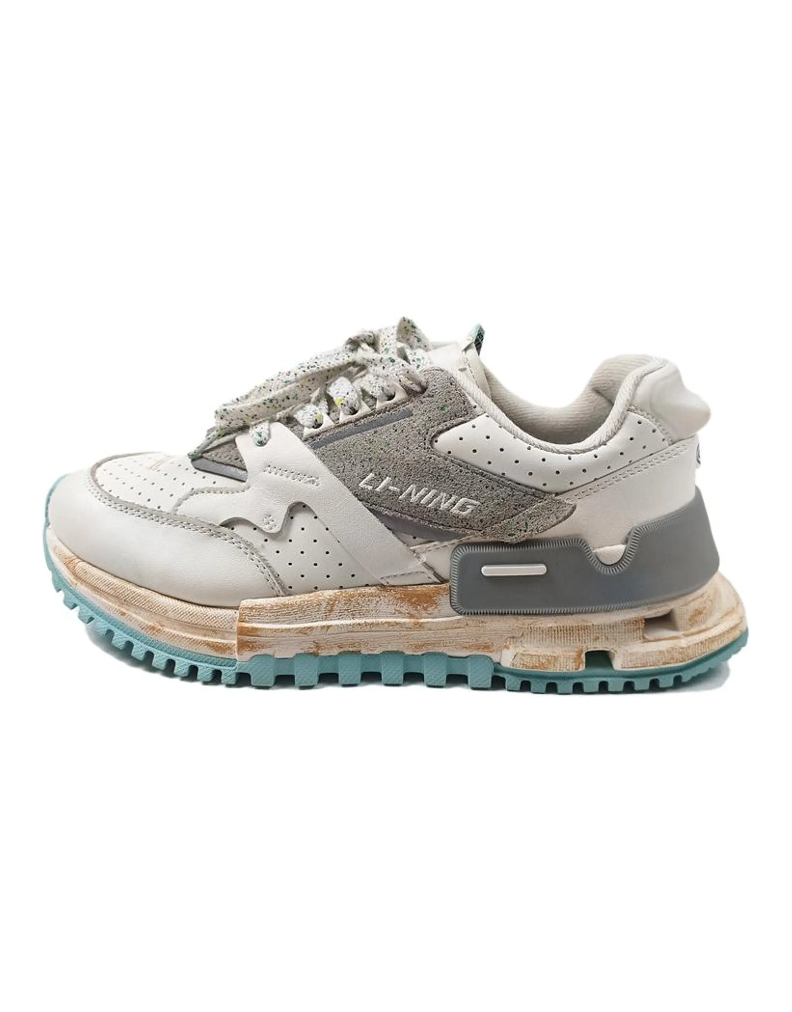 LiNing 001 Slip-Resistant Low-Top Casual Shoes Women's Mist White