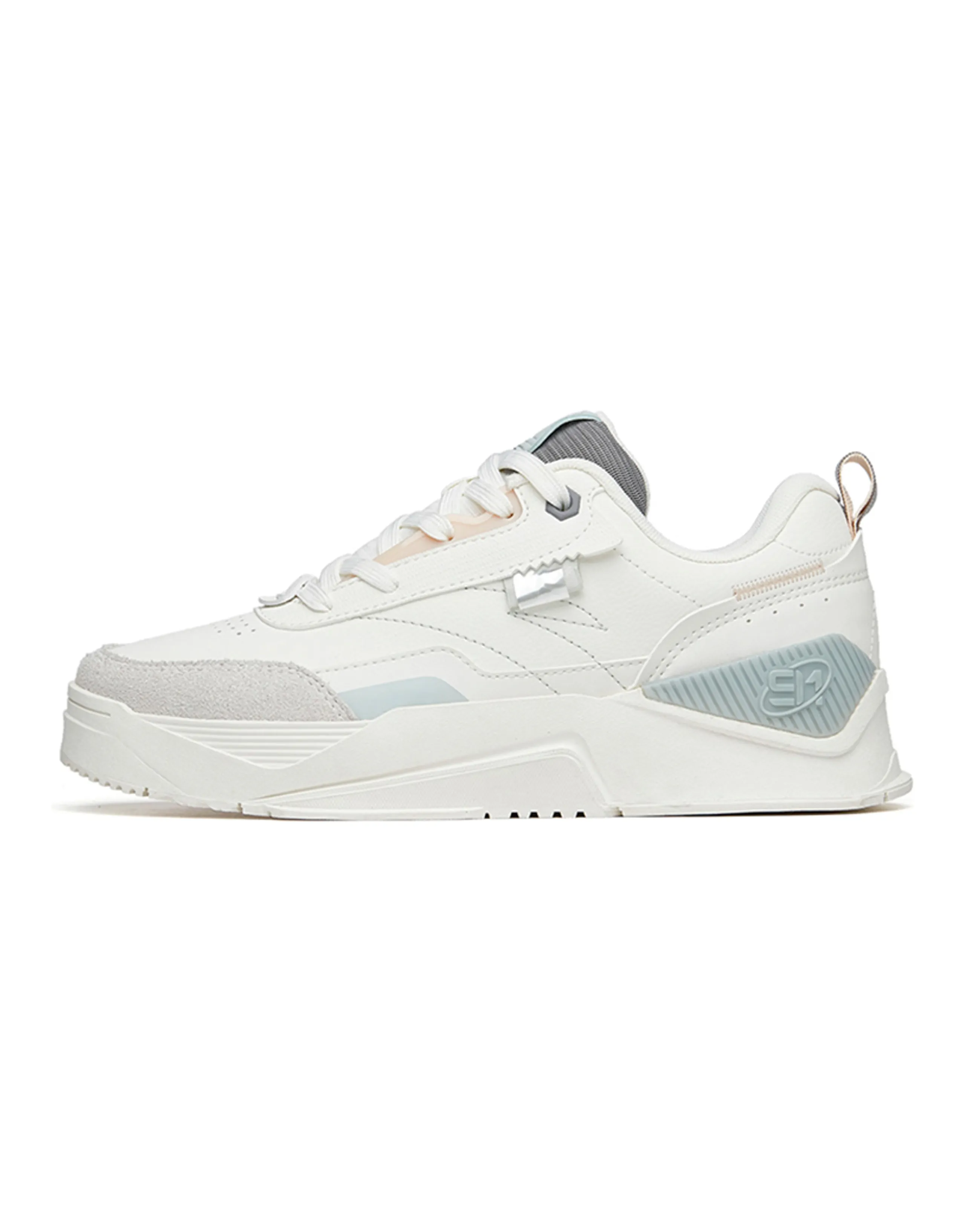 ANTA Skateboard Shoes Women's Low-Top White Blue
