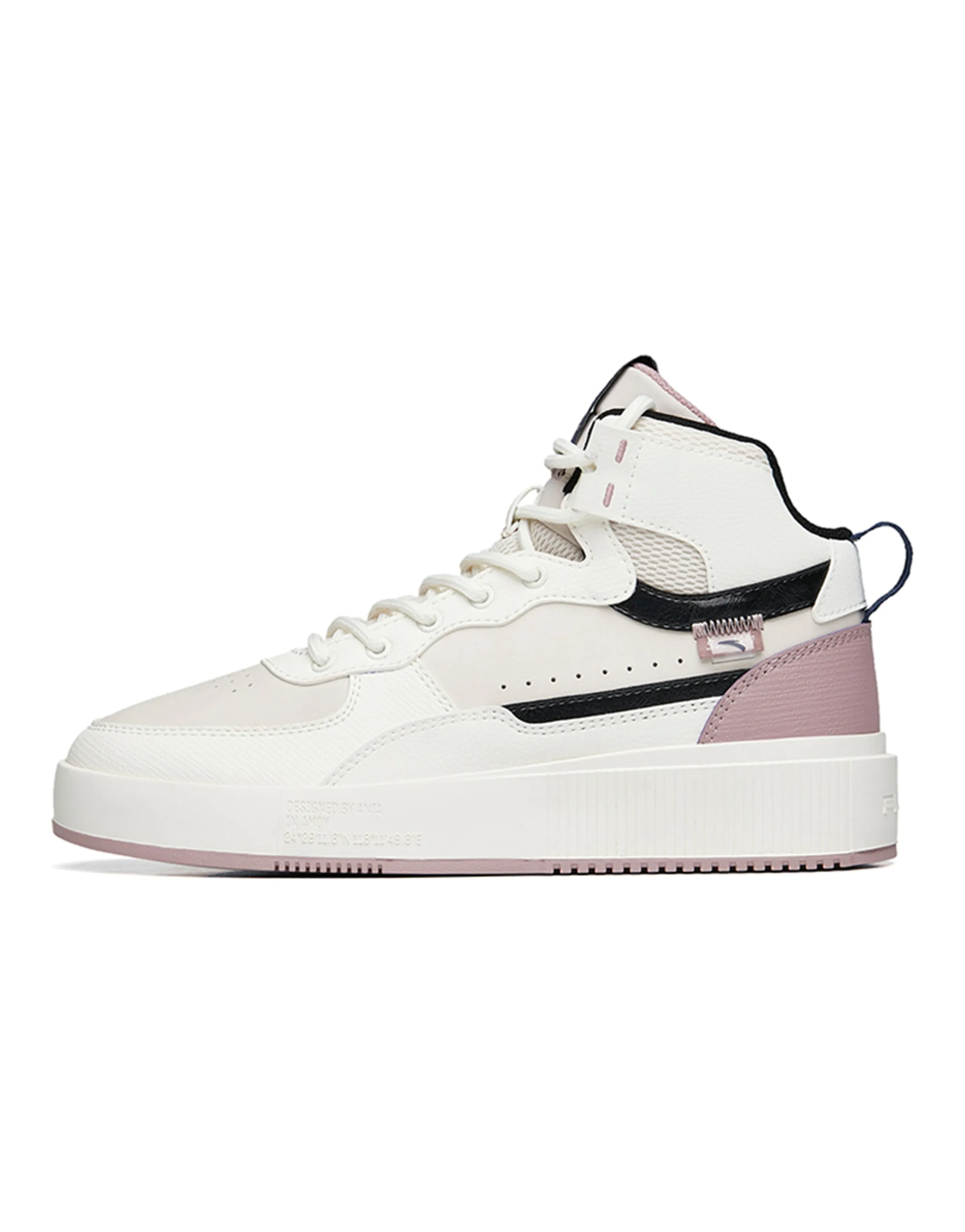 Anta High-Top Skateboard Shoes Women's Ivory White