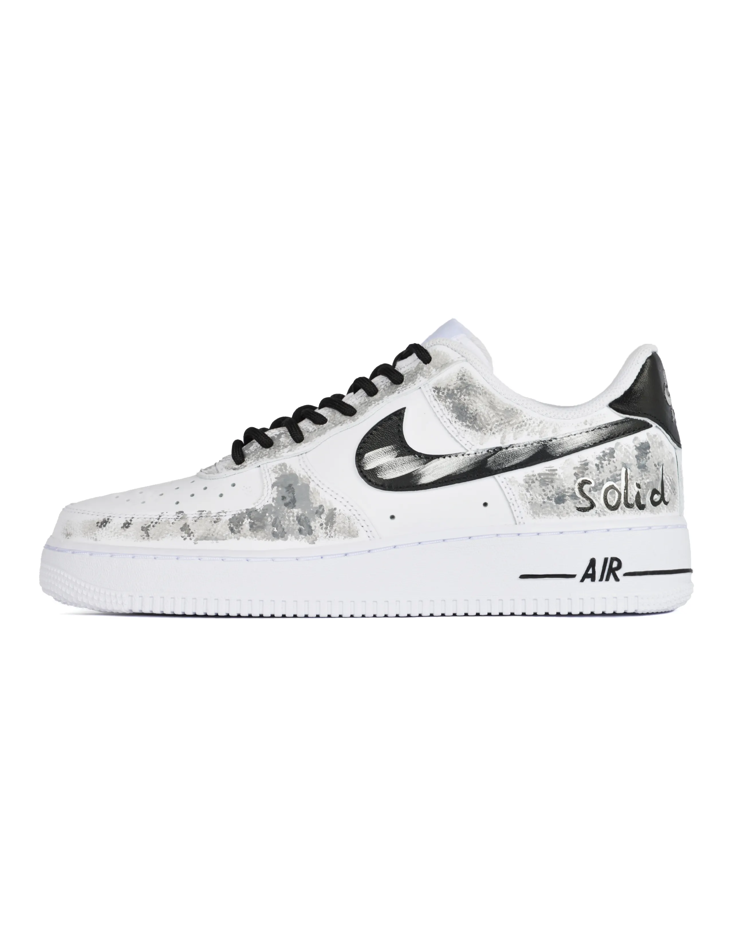 [Custom Sneakers] Nike Air Force 1 Slate Book Couple Graffiti Simple Gradient Versatile GS Cushioned Wear-Resistant Low-Top Sneakers Women's White Grey